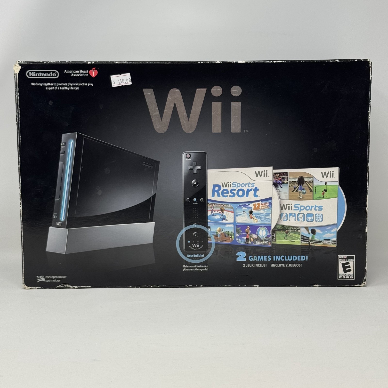 Nintendo Wii System (Black) W/ Wii Sports & Wii Sports Resort BOX ONLY!