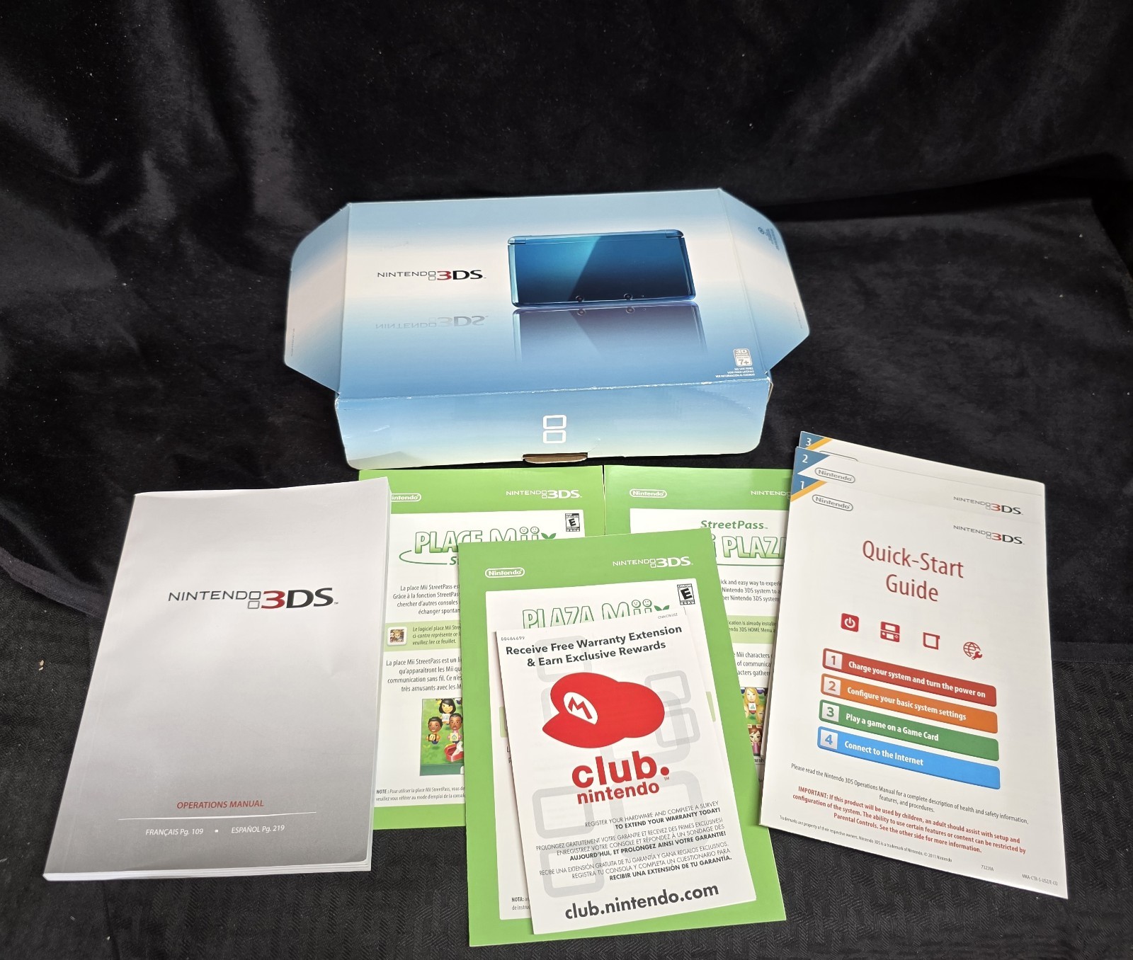 Nintendo 3DS Aqua Blue Handheld Console System CTR-001 USA Complete in Box CIB