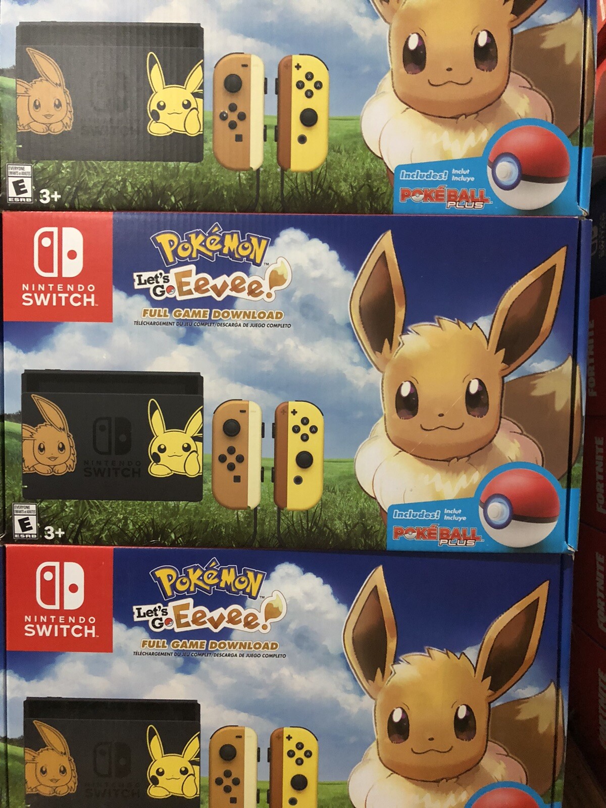 Nintendo Switch Eevee Edition Bundle Pokemon Let’s Go, Eevee! + Poke Ball Plus