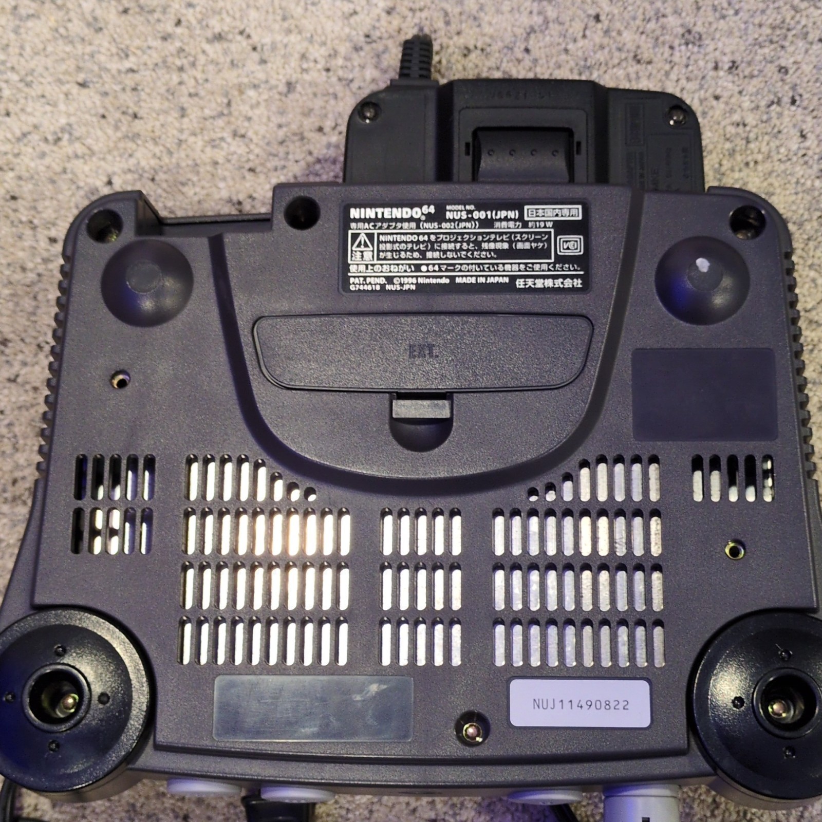 Nintendo 64 NUS-001(JPN) Gray Console Component RCA with Controller