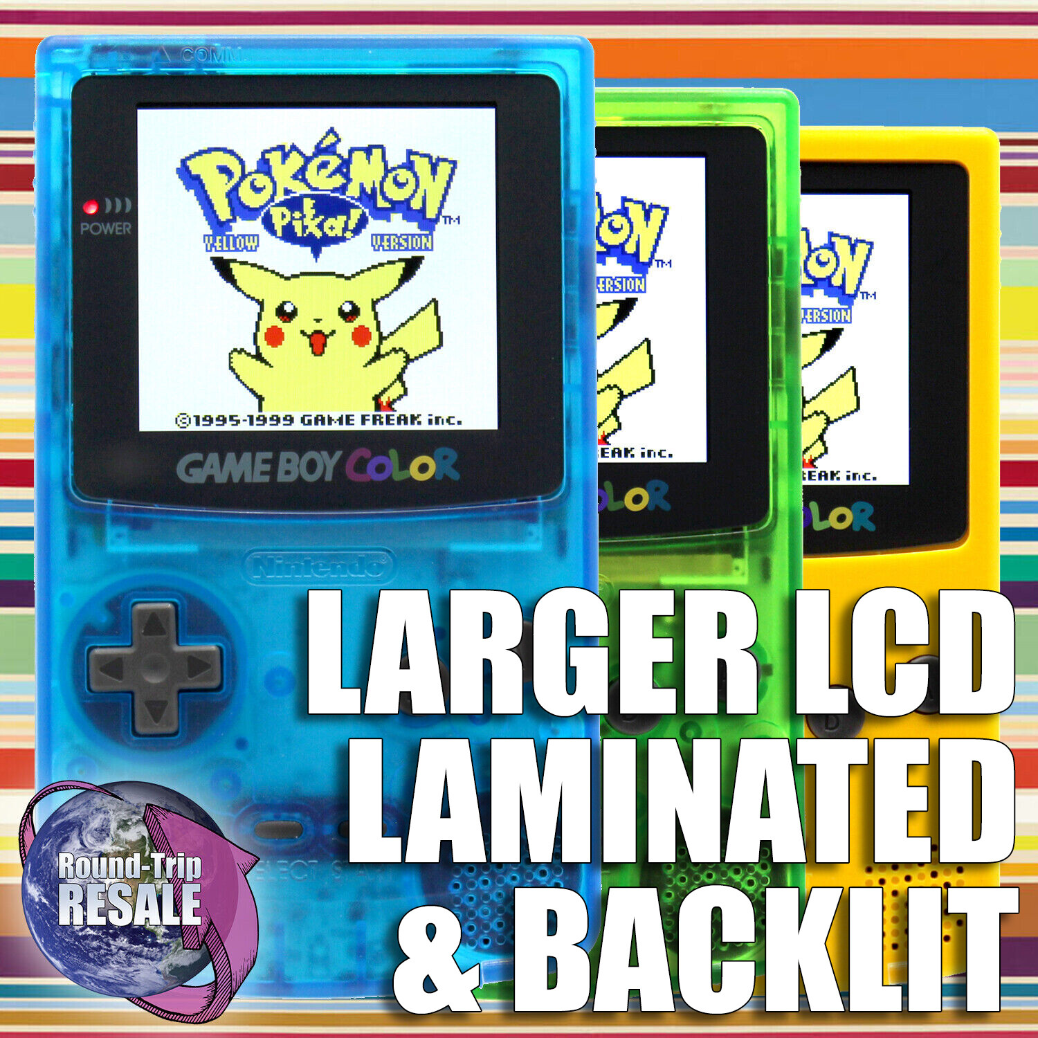 Gameboy Color *BEST SCREEN* Q5 XL Laminated IPS Console Backlit LCD GBC Game Boy