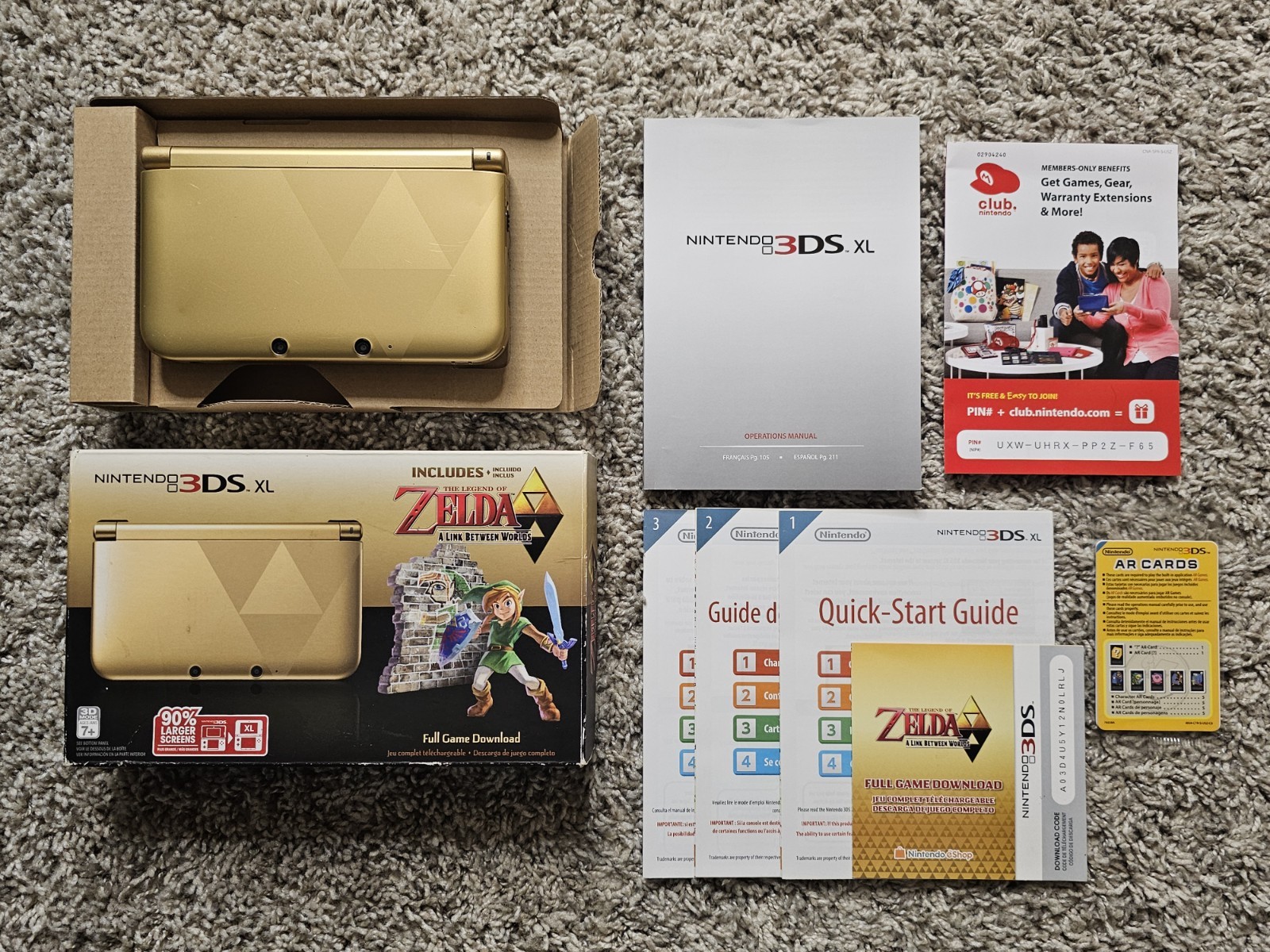 Legend Of Zelda Link Between Worlds Nintendo 3DS XL Limited Edition Console CIB