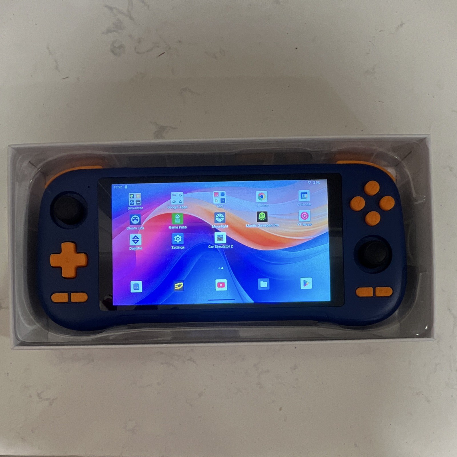 KINHANK K56 Android Handheld System 128GB Wi‑Fi 5.5in 720p Blue/Orange 27k games