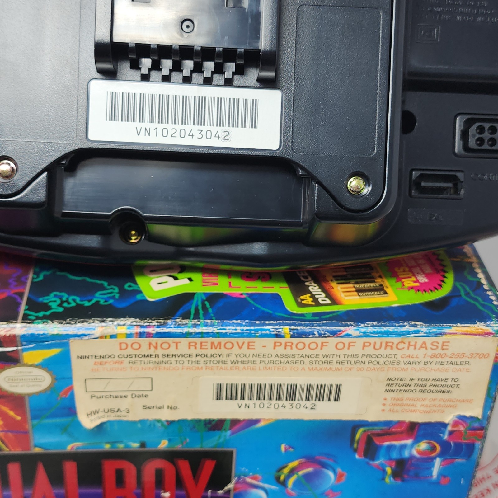 Nintendo Virtual Boy Console Red/Black CIB Complete – TESTED – MATCHING SERIAL