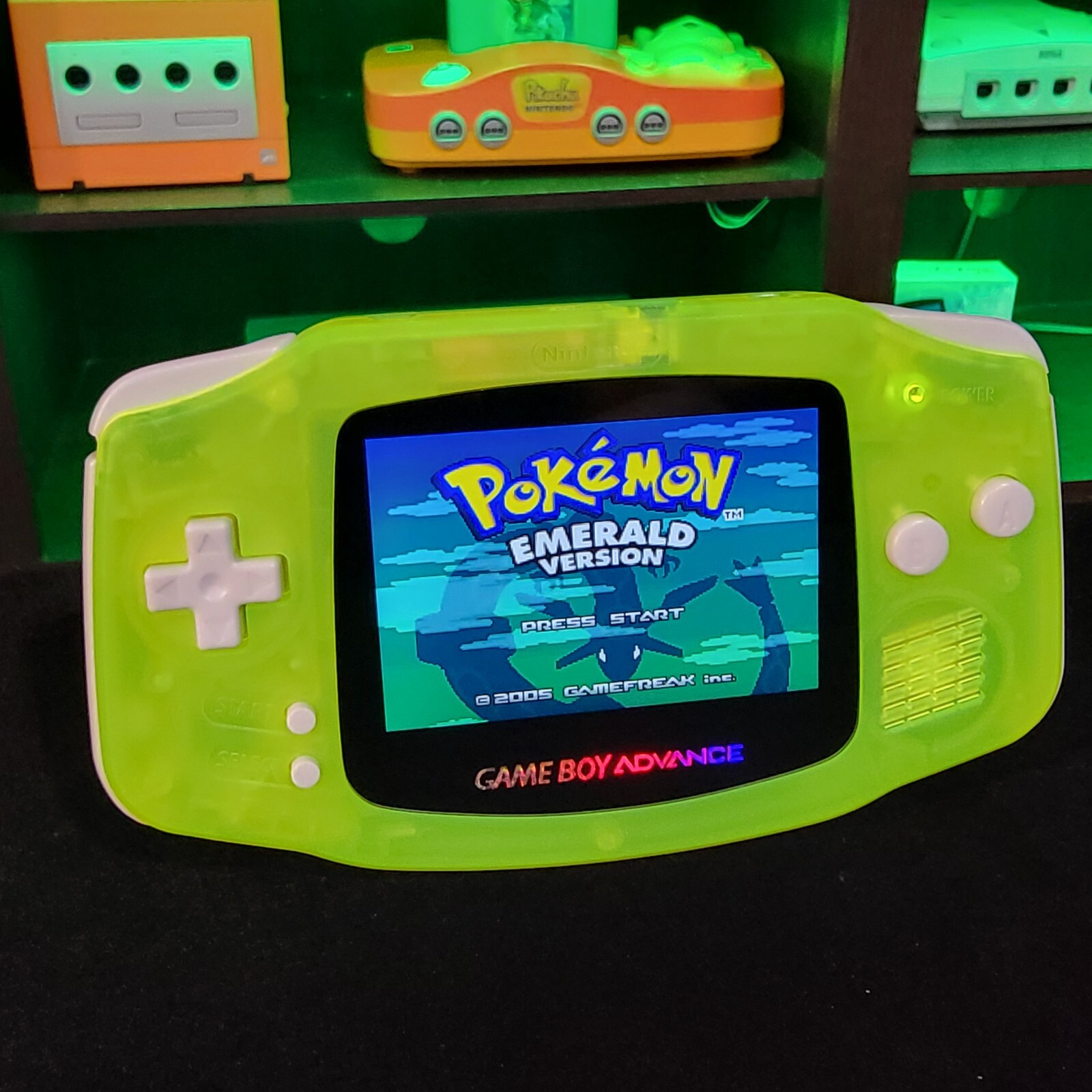 Lime Green Game Boy Advance GBA Console with iPS V5 Backlit LCD MOD Console