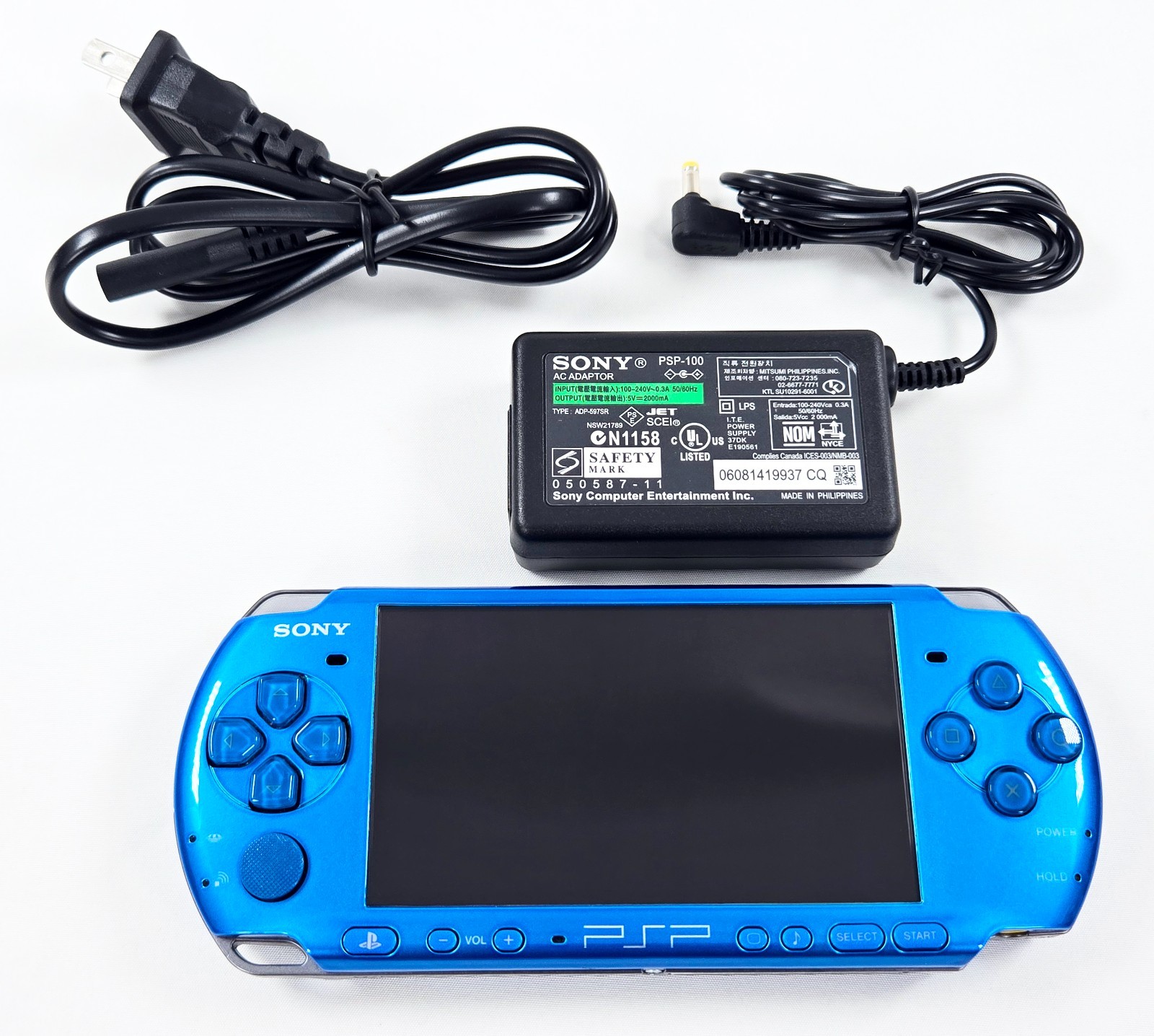PSP 3000 VIBRANT BLUE CONSOLE Authentic Sony Japan Region Free Tested