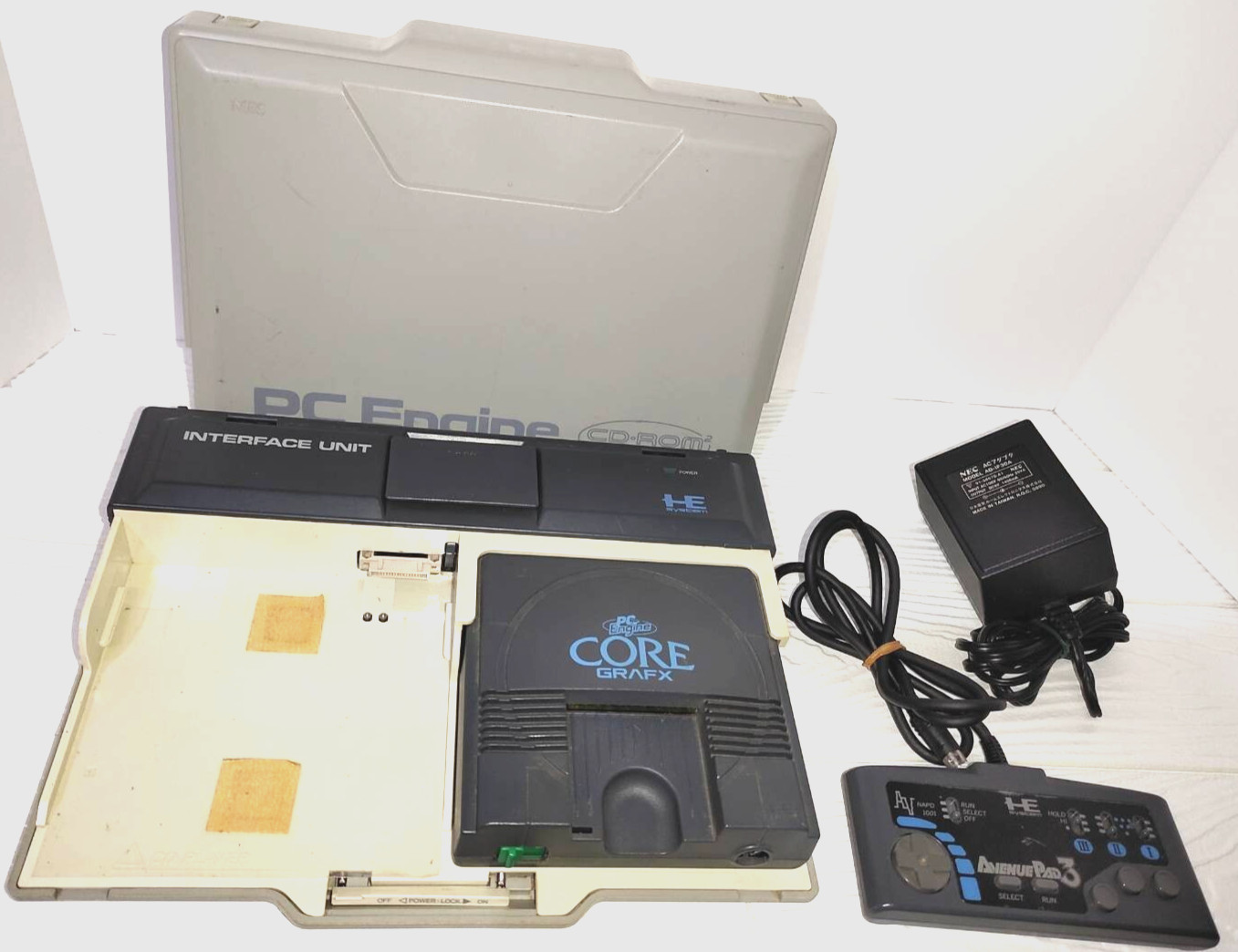 PC Engine CoreGrafx (PI-TG3) + IFU-30A, Ave Pad 3, AC – All TESTED & Working!