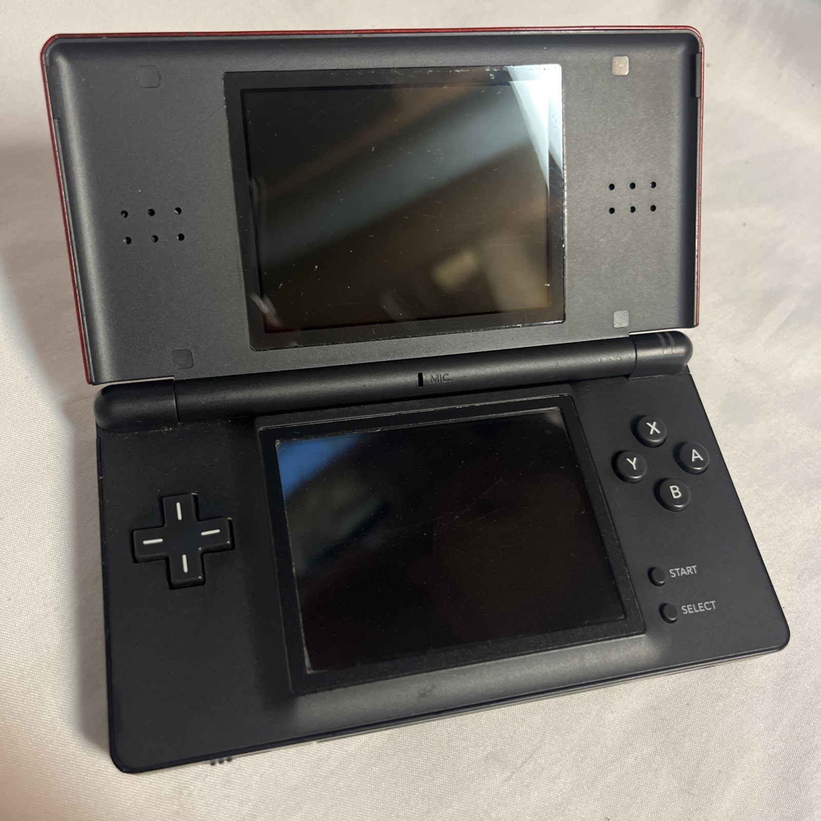Nintendo DS Lite Handheld Console Red/Black Tested *Needs Stylus*