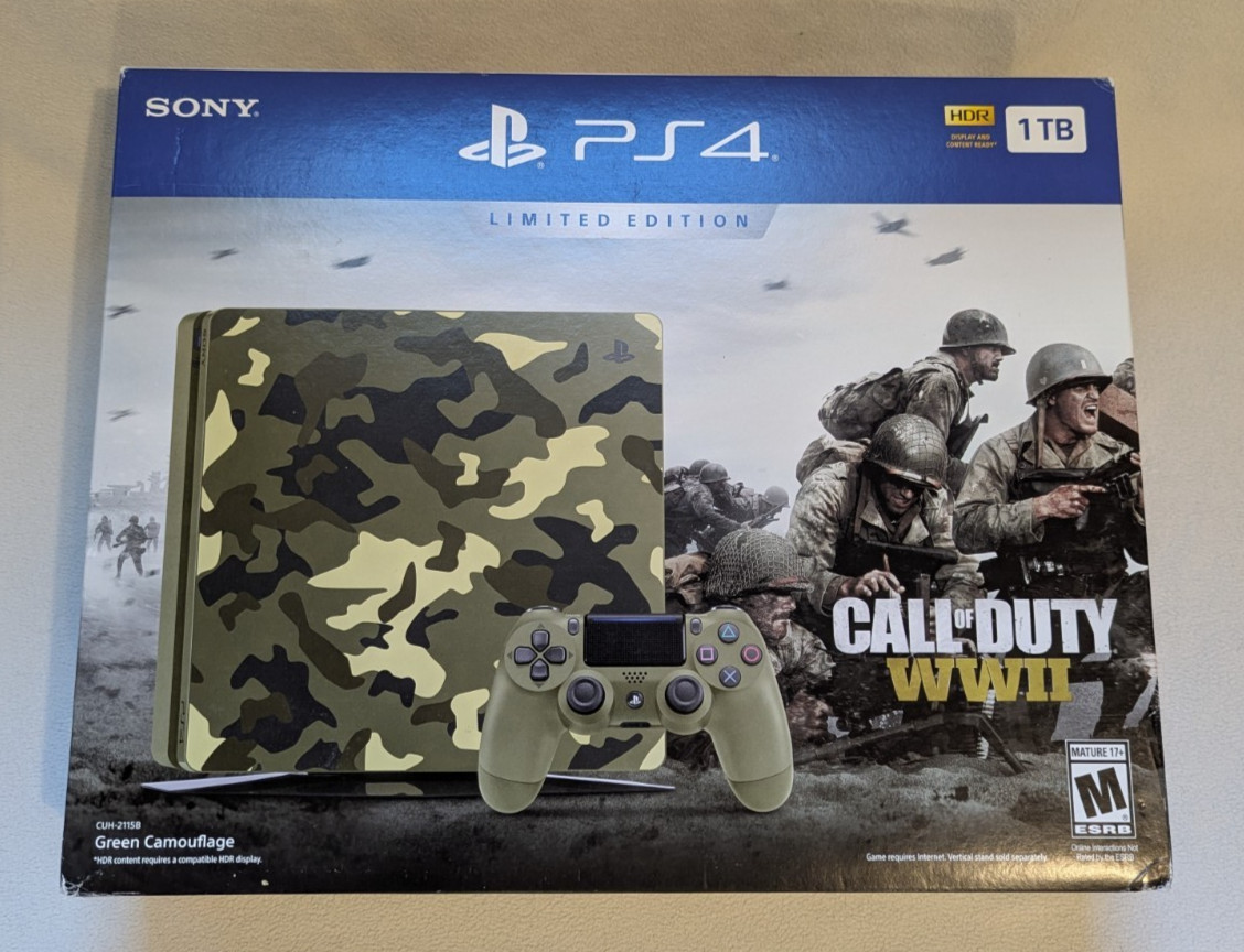 Sony PlayStation 4 Slim Call of Duty: WWII Limited Edition 1TB Green Excellent