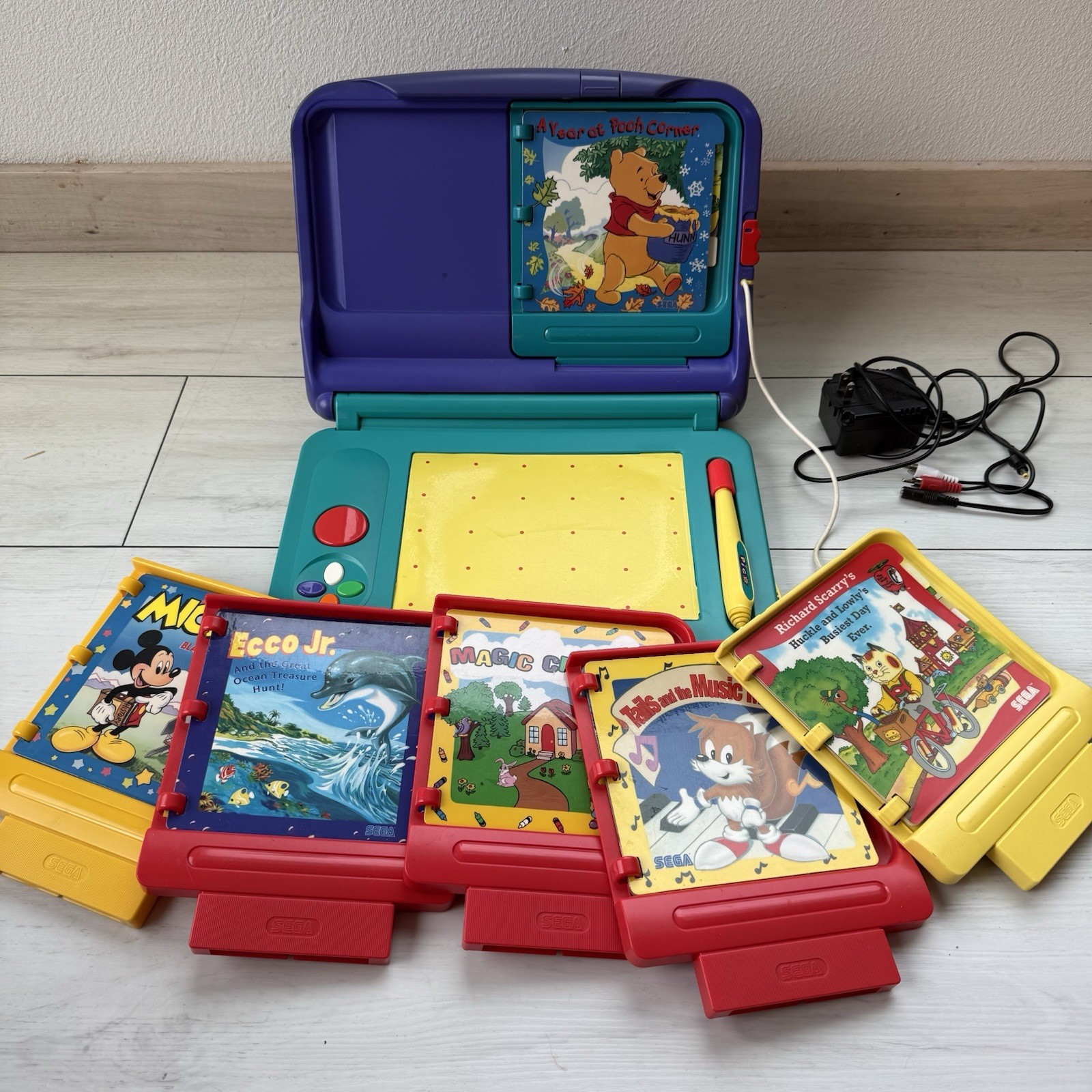 Sega Pico Edutainment System Video Game Console With 6 Games 1994 Works Tested