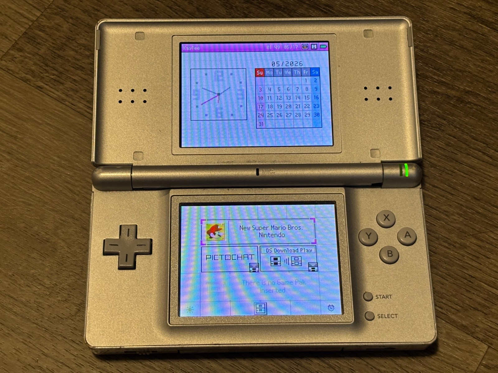 Nintendo DS Lite Silver Handheld Console System *Hinge Problem* Authentic Tested
