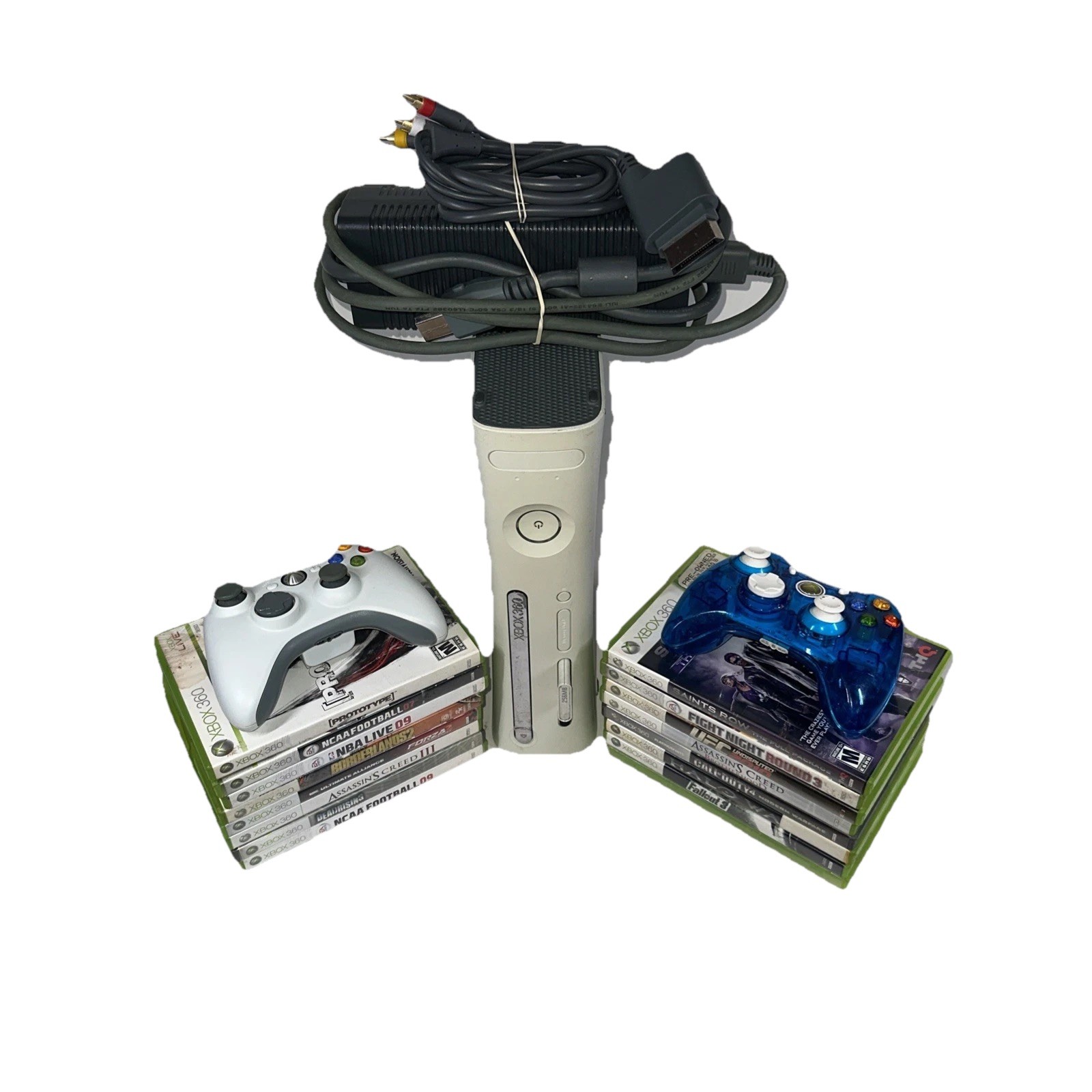 Microsoft Xbox 360 White System Bundle 2 Controllers 16 Games! 🙈 😮
