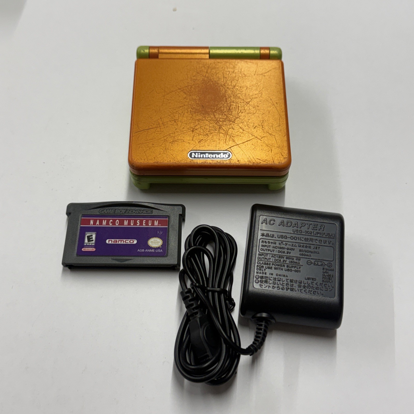 GBA Nintendo GameBoy Advance SP GBA SP Lime Green & Orange Shrek Edition AGS-001