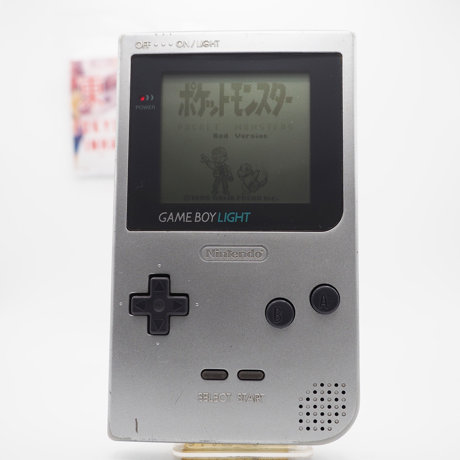 Nintendo Game Boy Light SILVER console MGB-101 WORKING CLEANED #0141_32[VG]