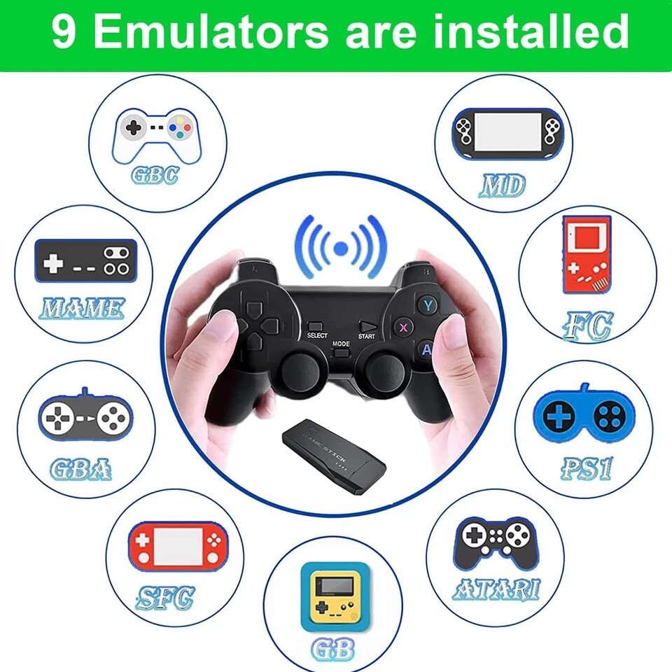 4K HDMI Retro Game Console Output Plug and Play 20000+ Game Gamepad Controllers