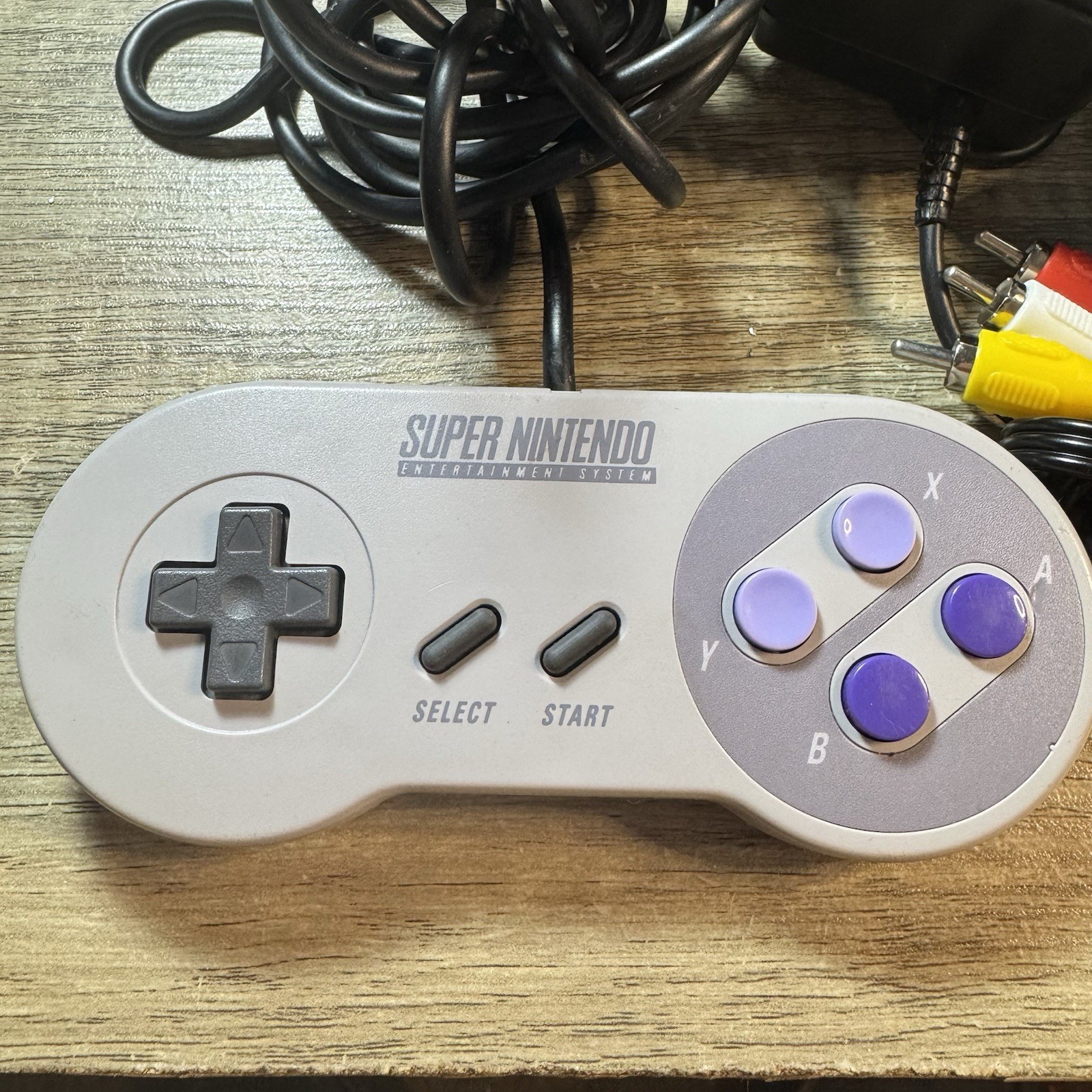 Super Nintendo SNES Console Bundle OEM Controller AC Power Supply Tested Clean