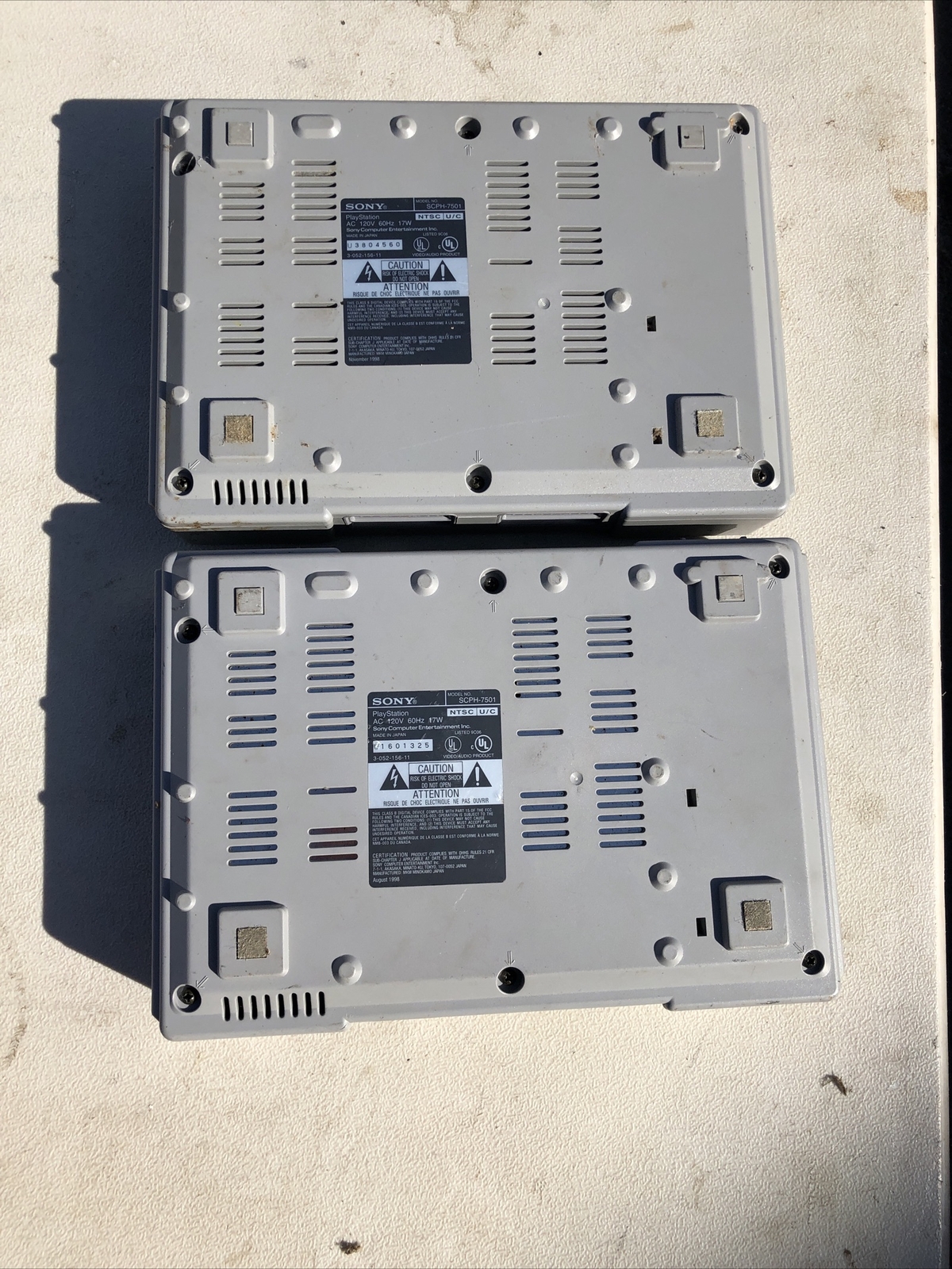 Sony PlayStation 1 PS1 Console SCPH-7501 (Lot Of 2) UNTESTED PARTS ONLY