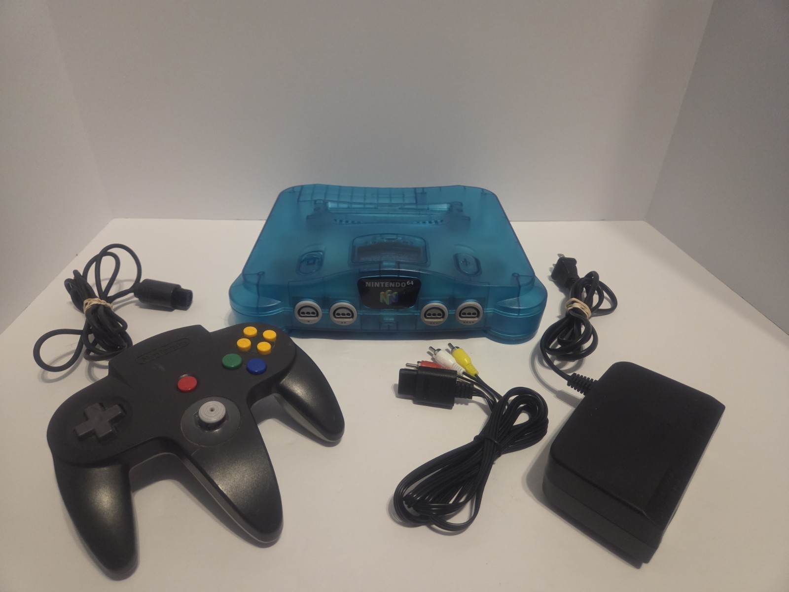 Nintendo 64 Blue Home Console with Controller, Cables, Composite RCA, 4 Ports
