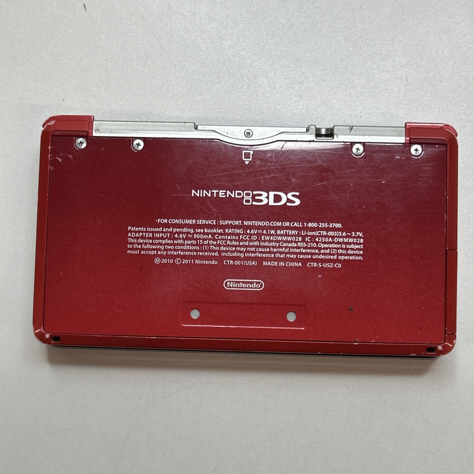 Flame Red Nintendo 3DS (Original) – WORKING – Includes Charger and Game