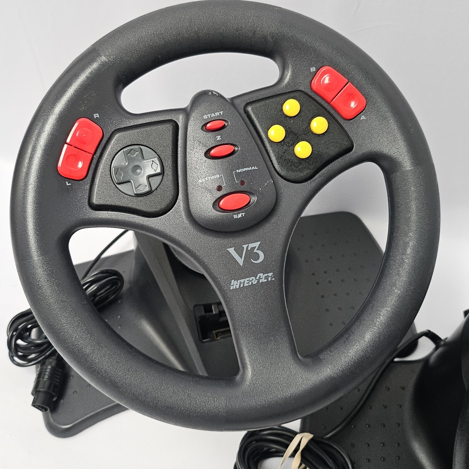 V3 Interact Racing Wheel LOT OF 2 – SET for PlayStation PS1 PS2 N64 W/ Dongle 2