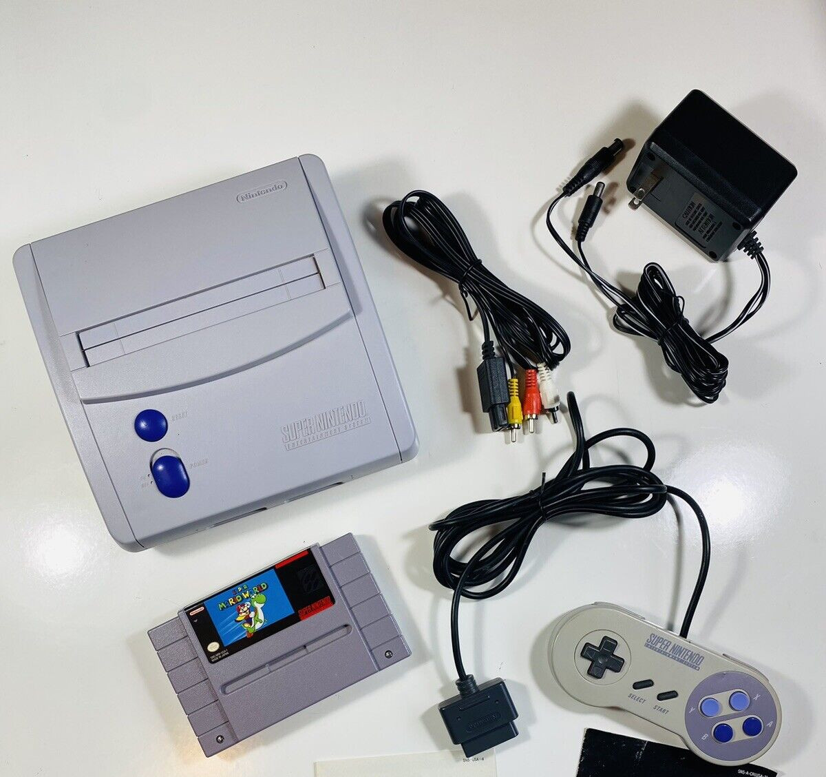 Super Nintendo SNES Jr. Console System Original Authentic Super Mario World Game