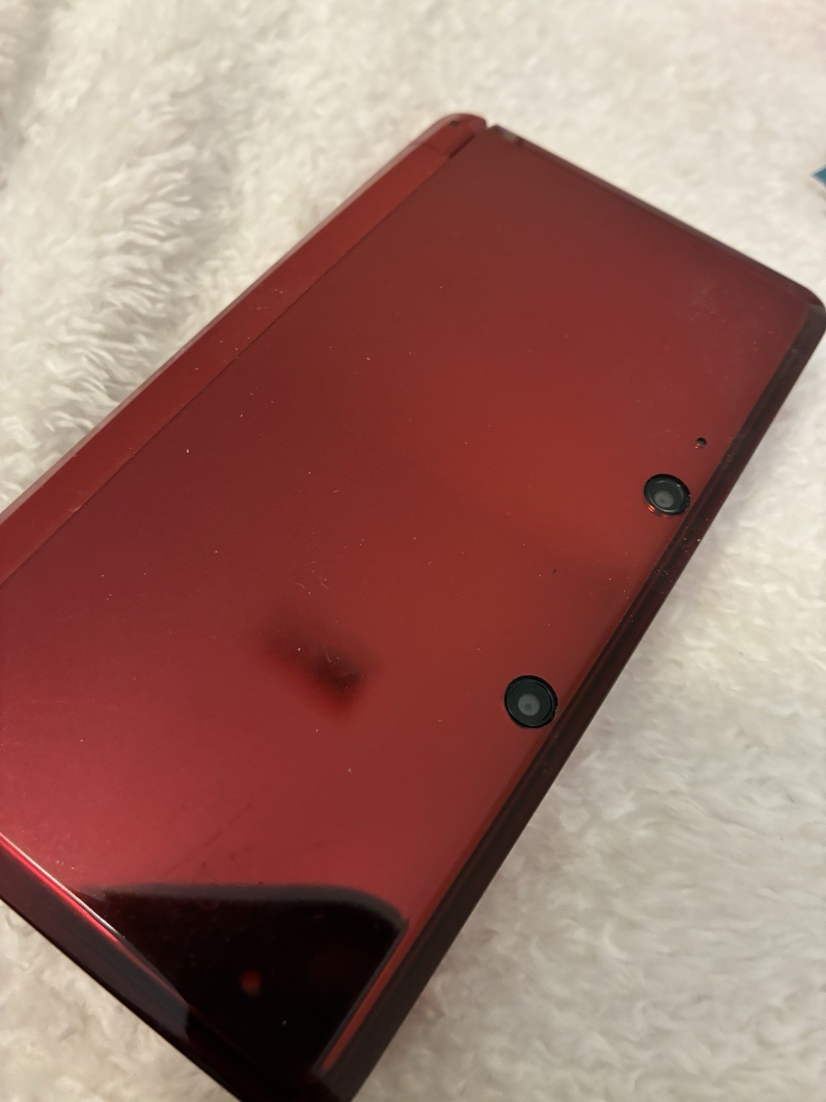 Nintendo 3DS Flame Red Handheld Console System Almost Complete w/Box TESTED work