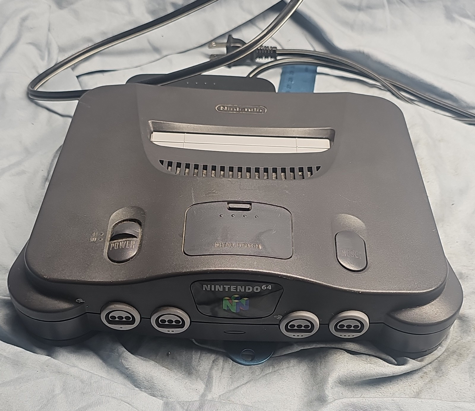 Nintendo 64 NUS-001(USA) Home Console Black Memory Expansion Component RCA