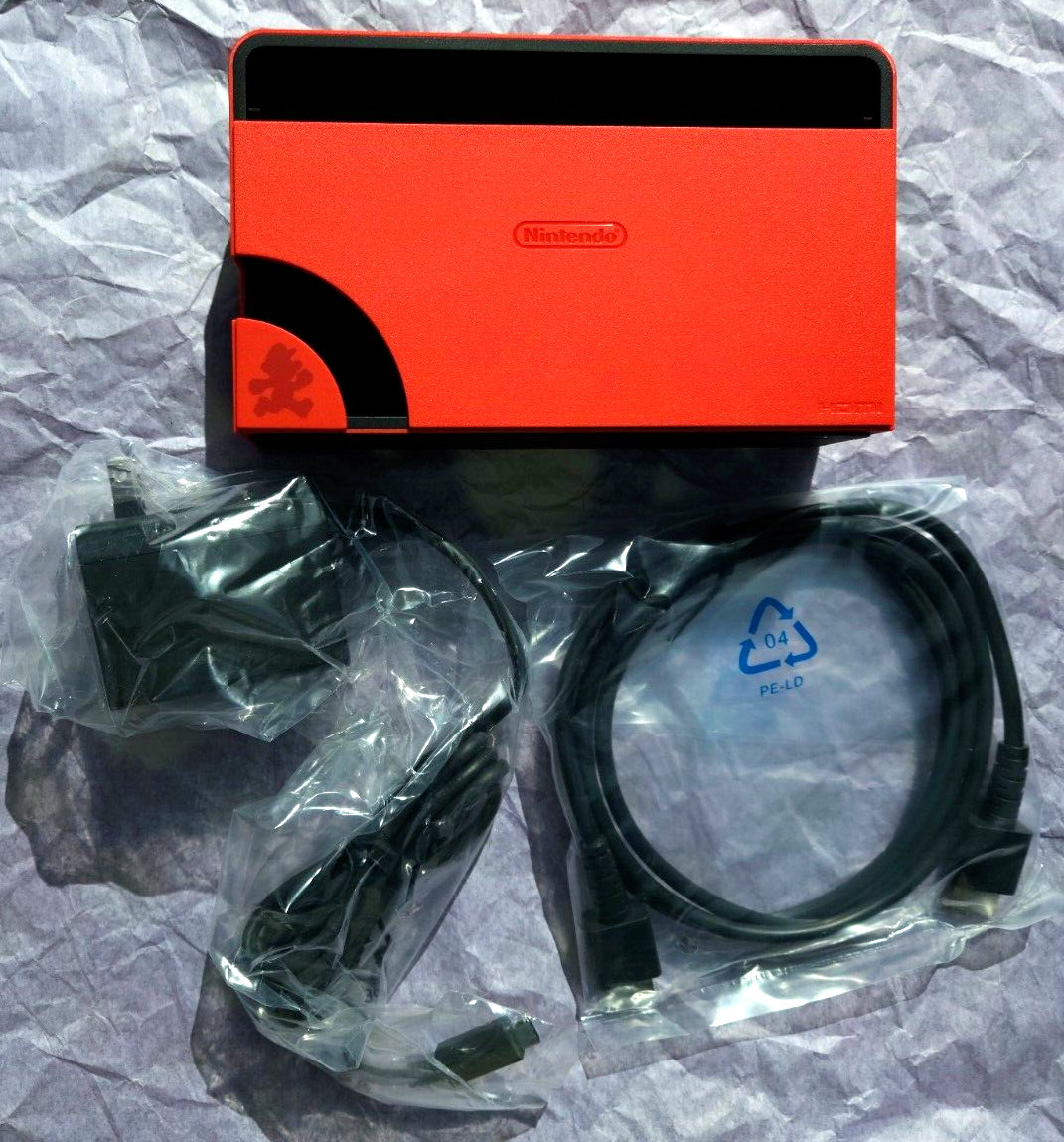 🟥🔥 Mario Red OLED DOCK Limited Edition NINTENDO SWITCH TV LAN HDMI AC CABLE 🔥