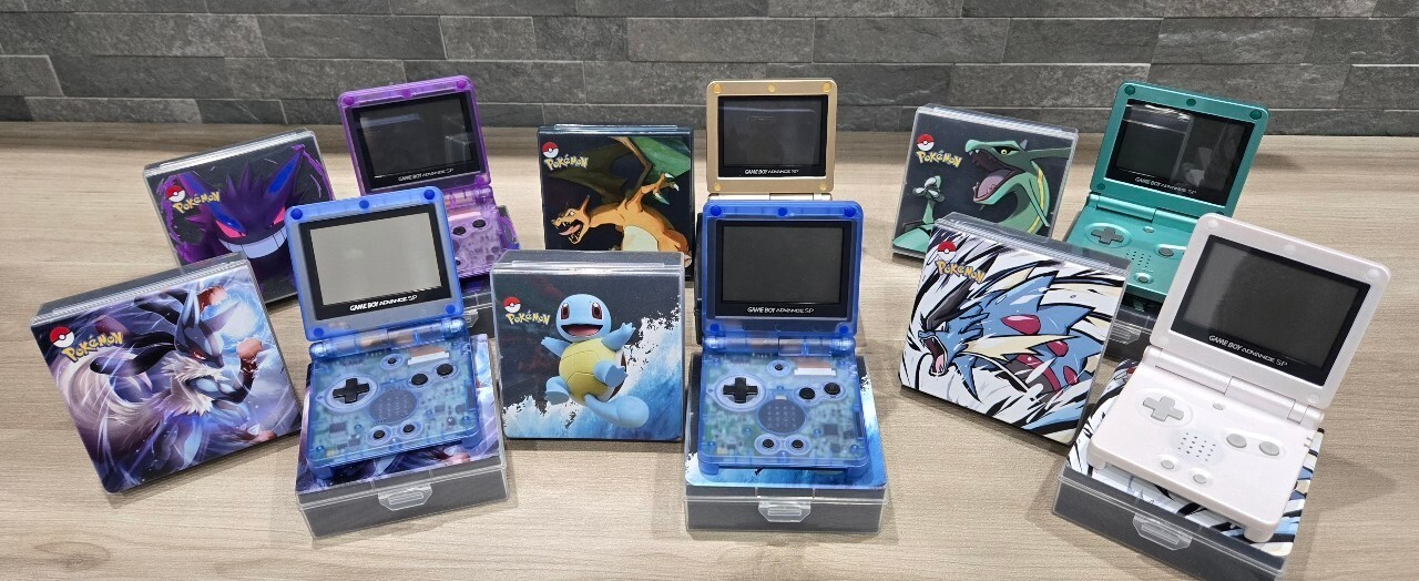 Nintendo Gameboy Advance SP Pokémon Reshell Choose your favorite color