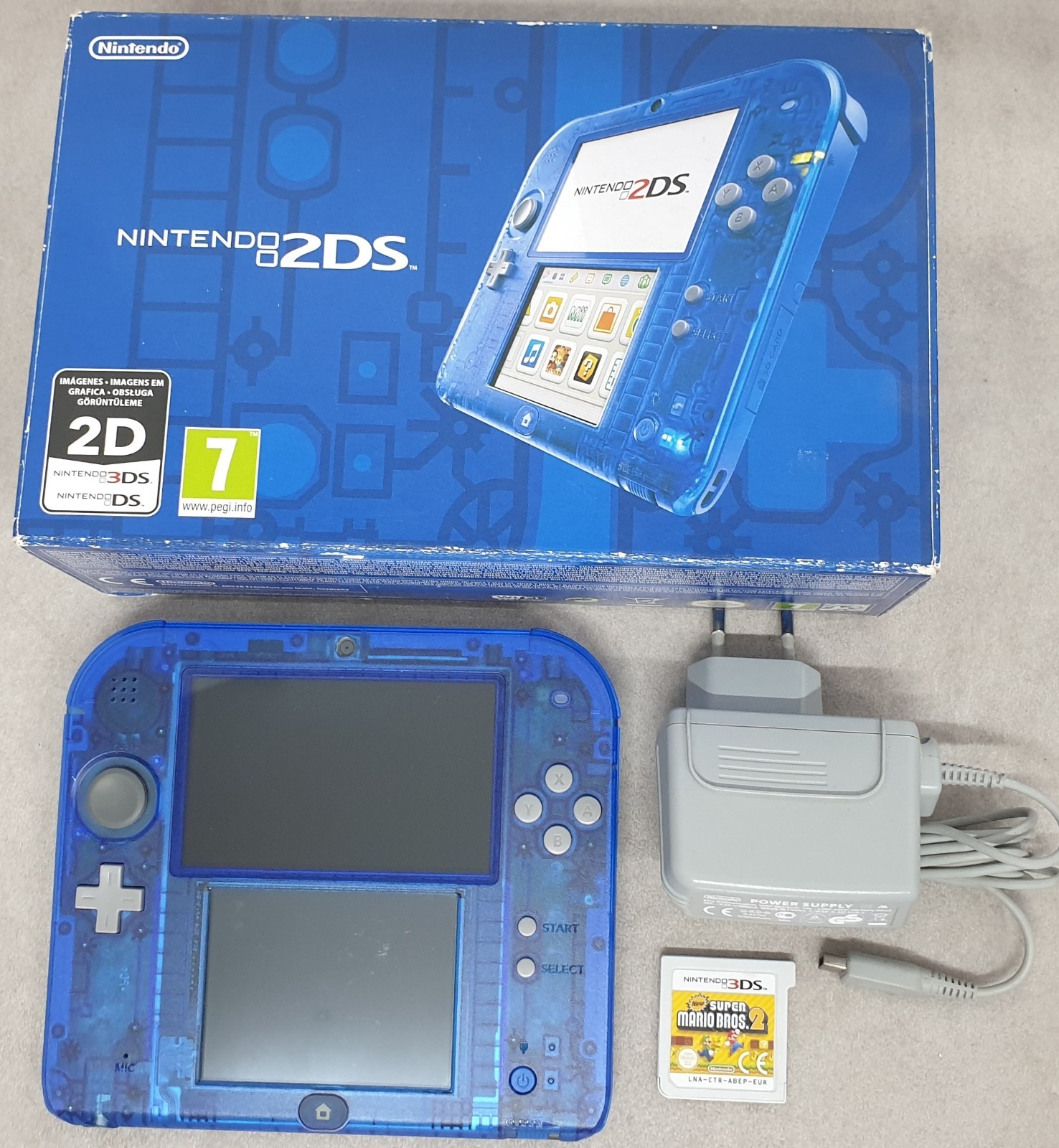 Nintendo 2DS Console Transparent Blue PAL