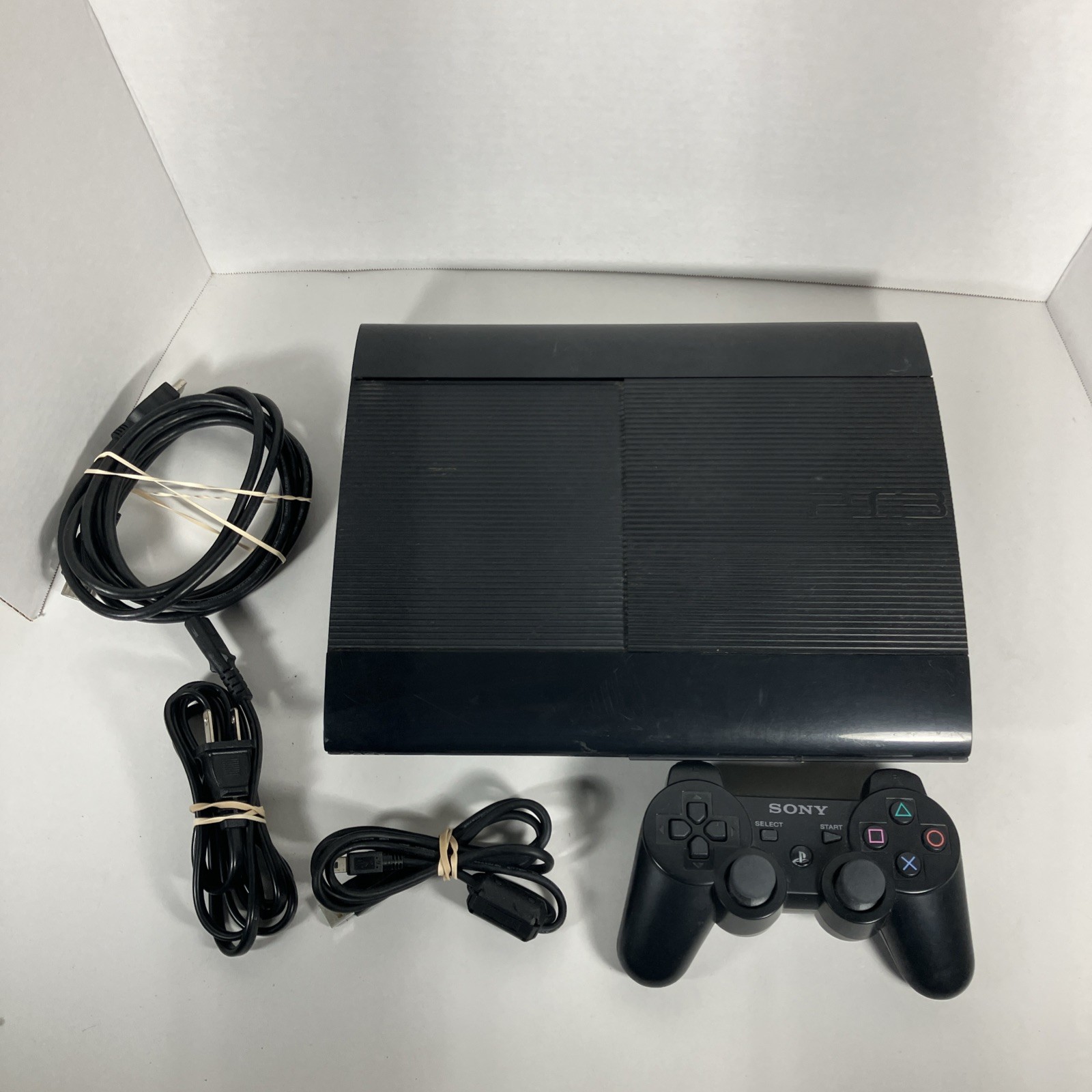 Sony PS3 Super Slim Console DualShock Controller Cables Cech-4201b WORKS