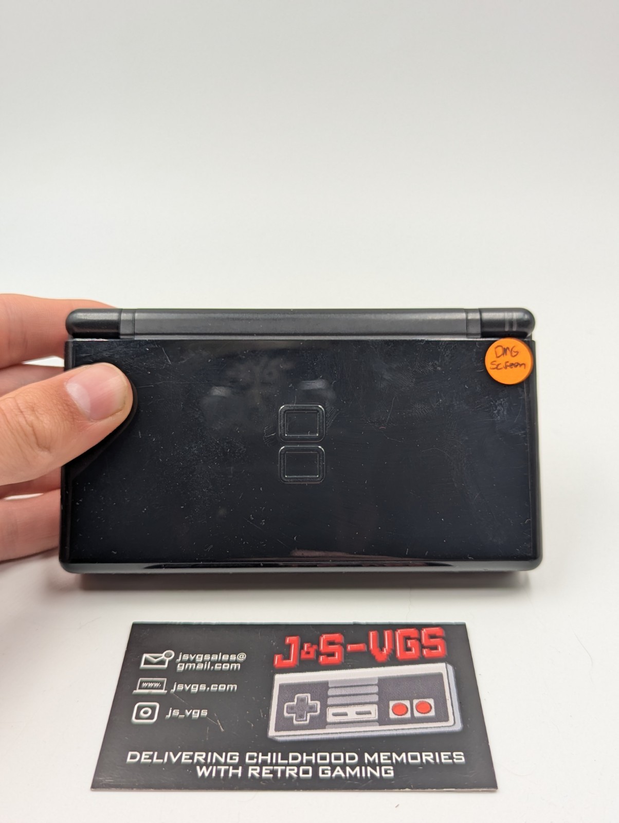 Ninto DS Lite Onyx Black Console For Parts Screen Damaged AS IS