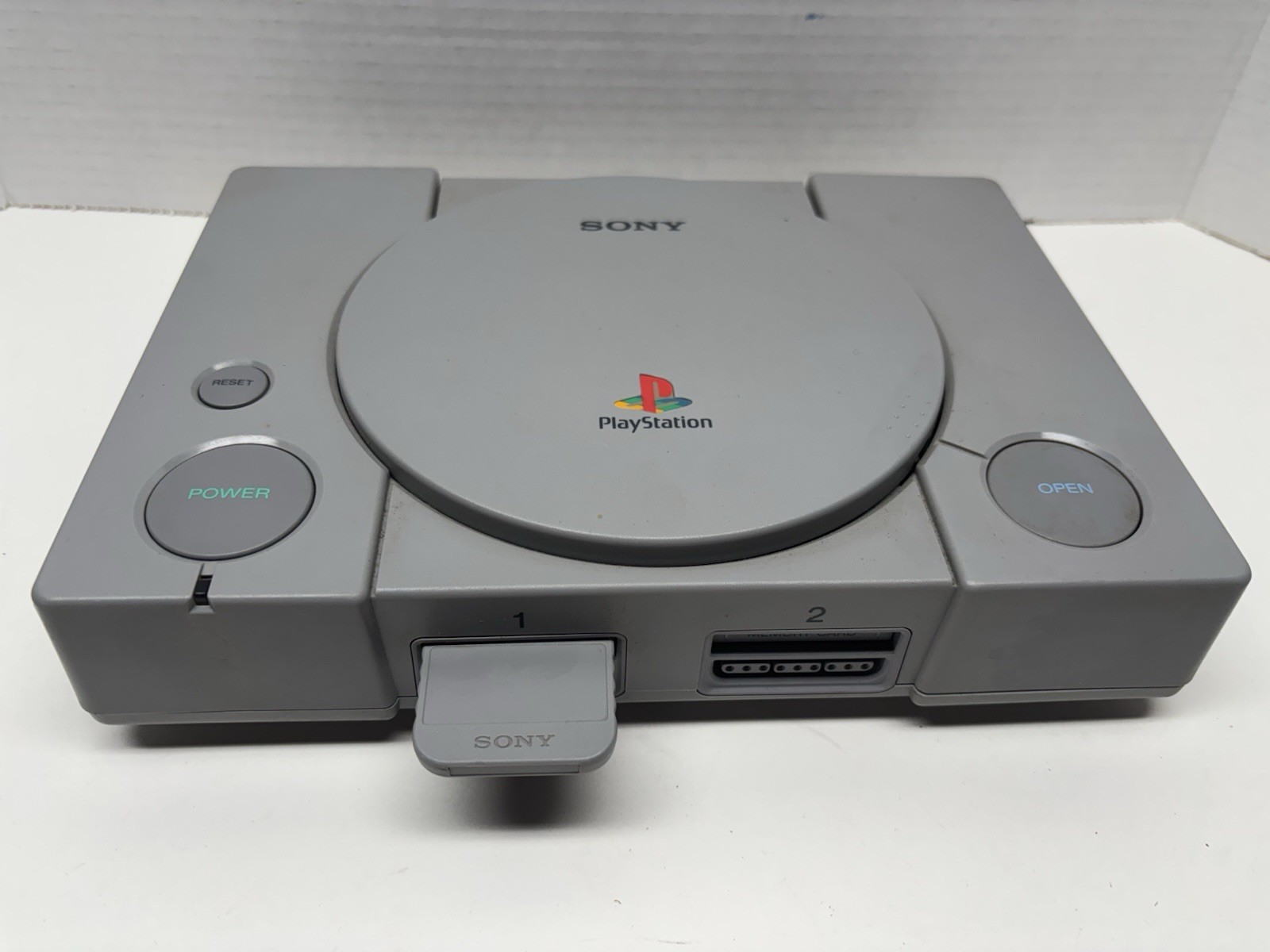 Sony Playstation 1 Console PS1 + Memory Card Tested Working No Cables JJ60