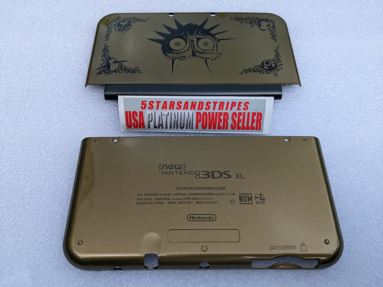 NEW 3DSXL GOLD ZELDA Majoras Mask Top Bottom Battery Cover Case Housing Shell