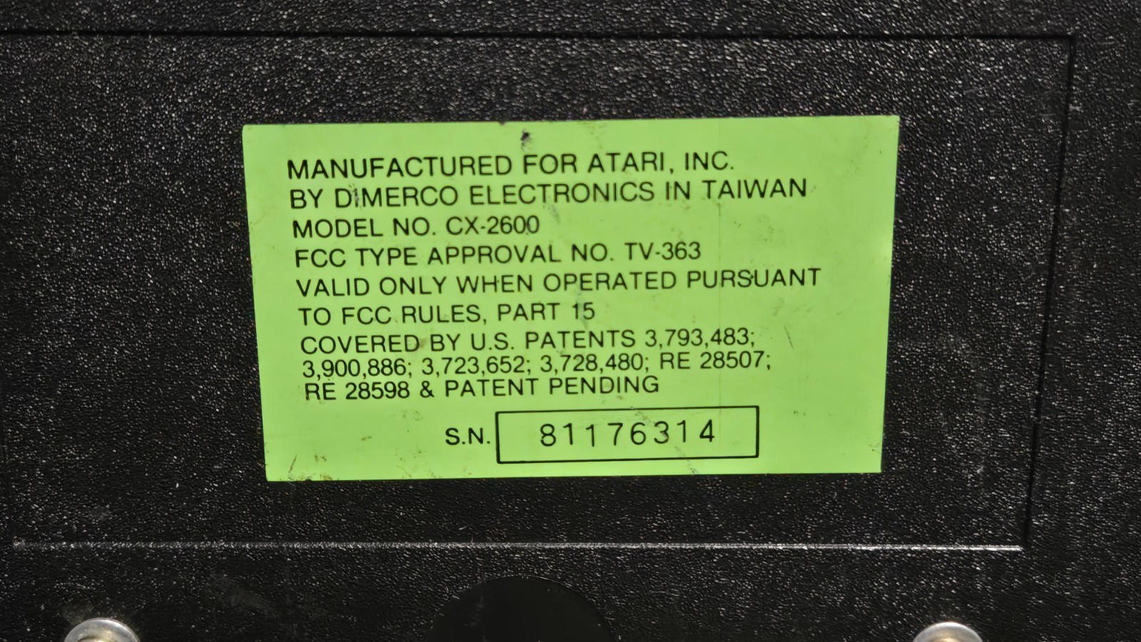 Atari 2600 Light Sixer Console – 6 Switch Woodgrain Taiwan Green Label Untested