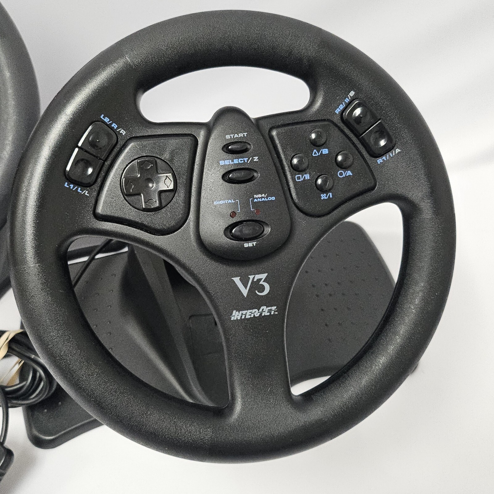 V3 Interact Racing Wheel LOT OF 2 – SET for PlayStation PS1 PS2 N64 W/ Dongle 2