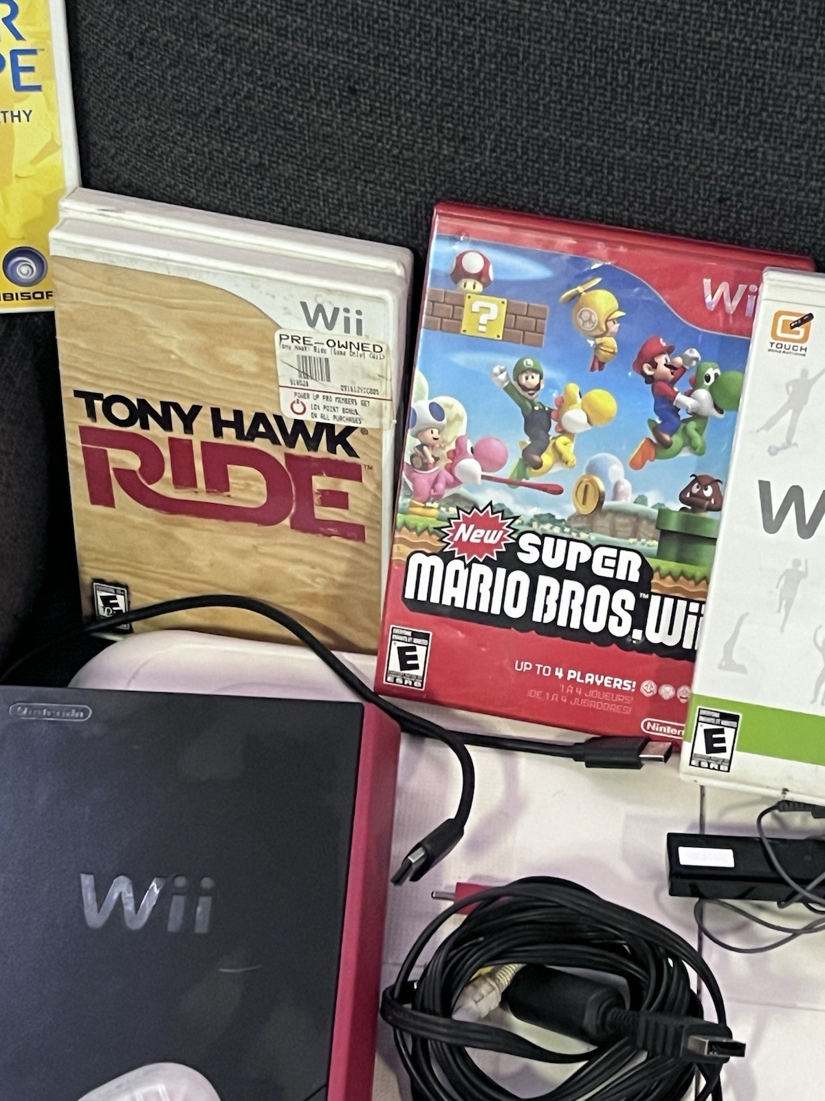 Nintendo Wii Mini Red Bundle With 4 Controllers, Wii Balance Board And Games