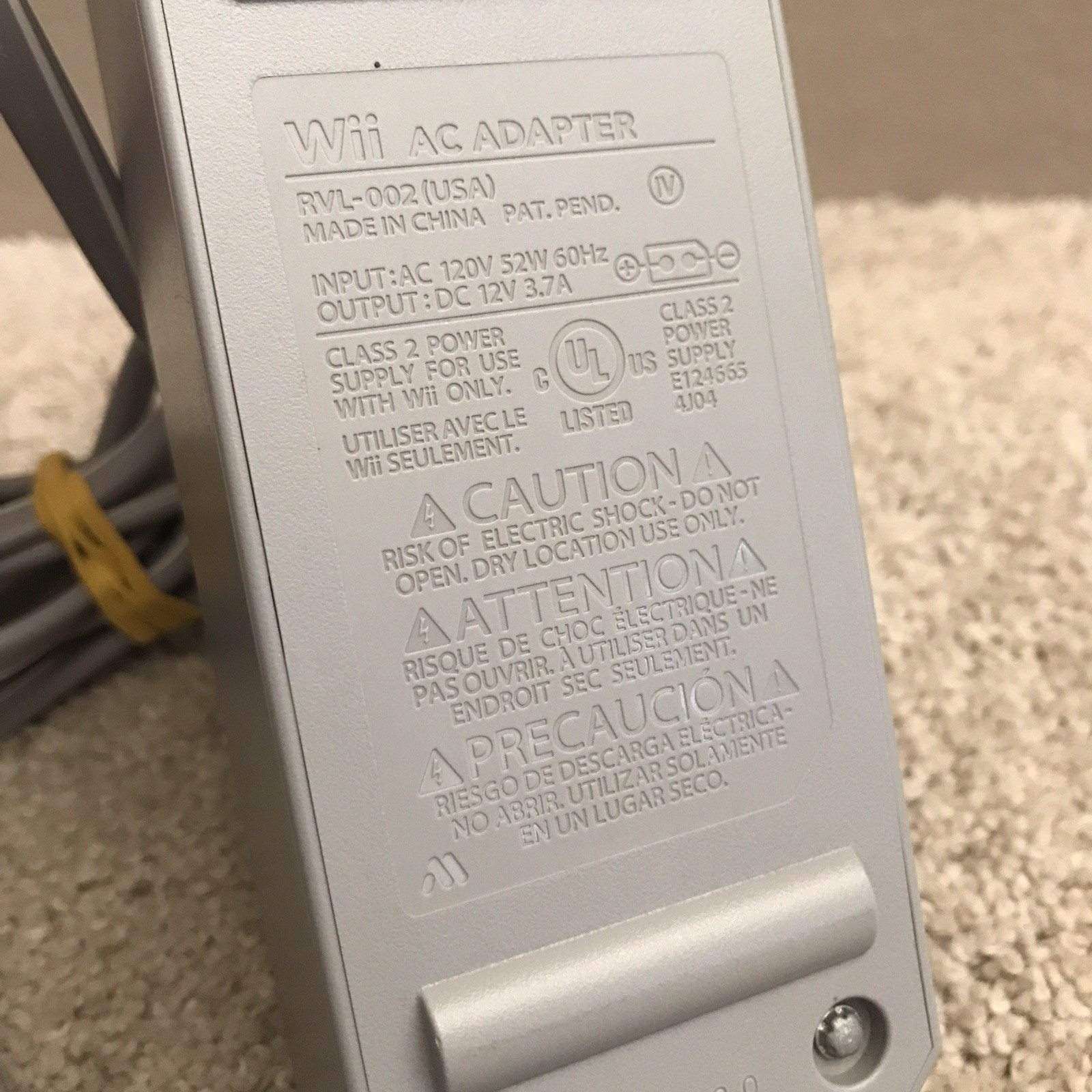 Nintendo Wii RVL-001 Black System with Cables and Motion Plus Controller TESTED