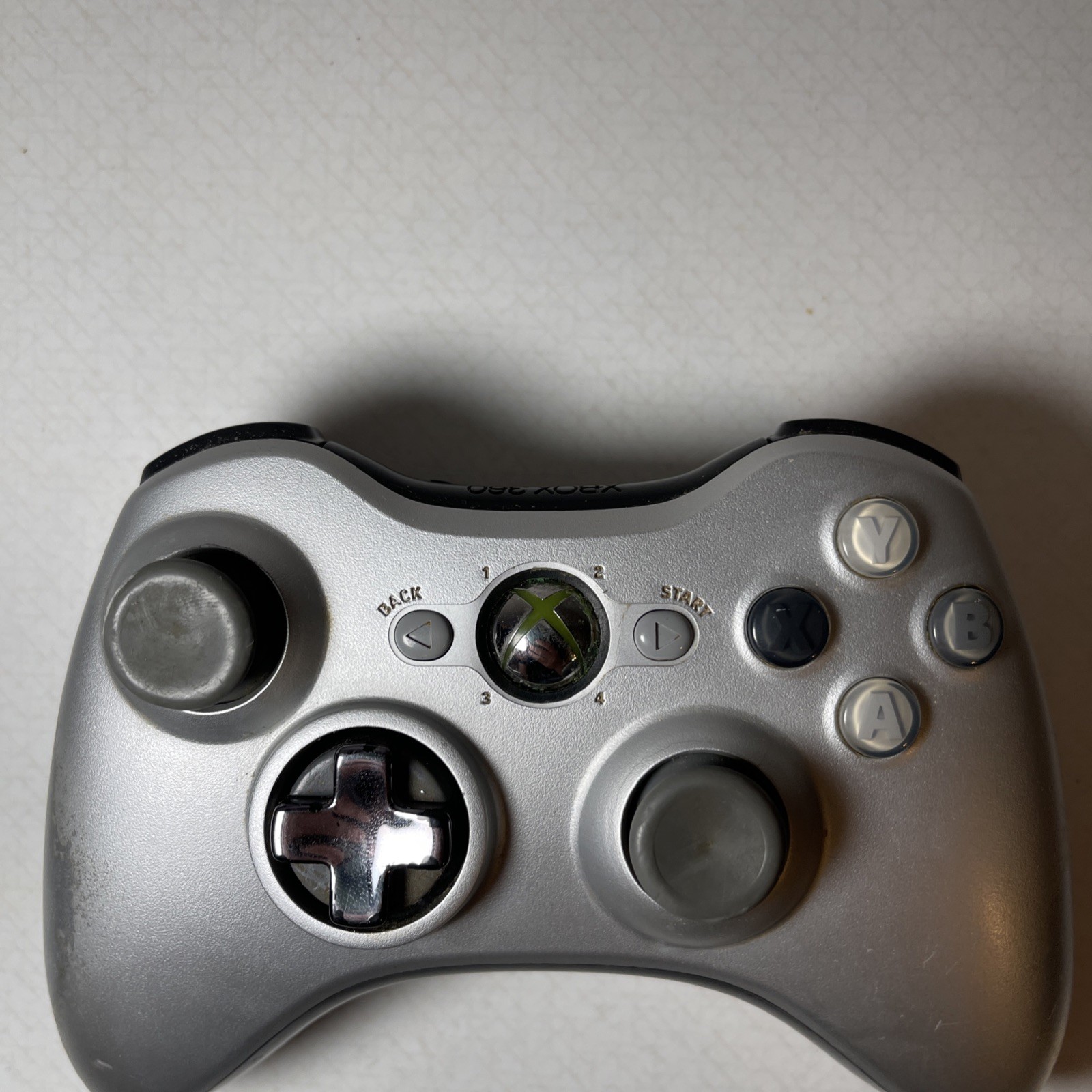 Two Microsoft Xbox 360 Controllers Untested No Backs With Cords And Microphone