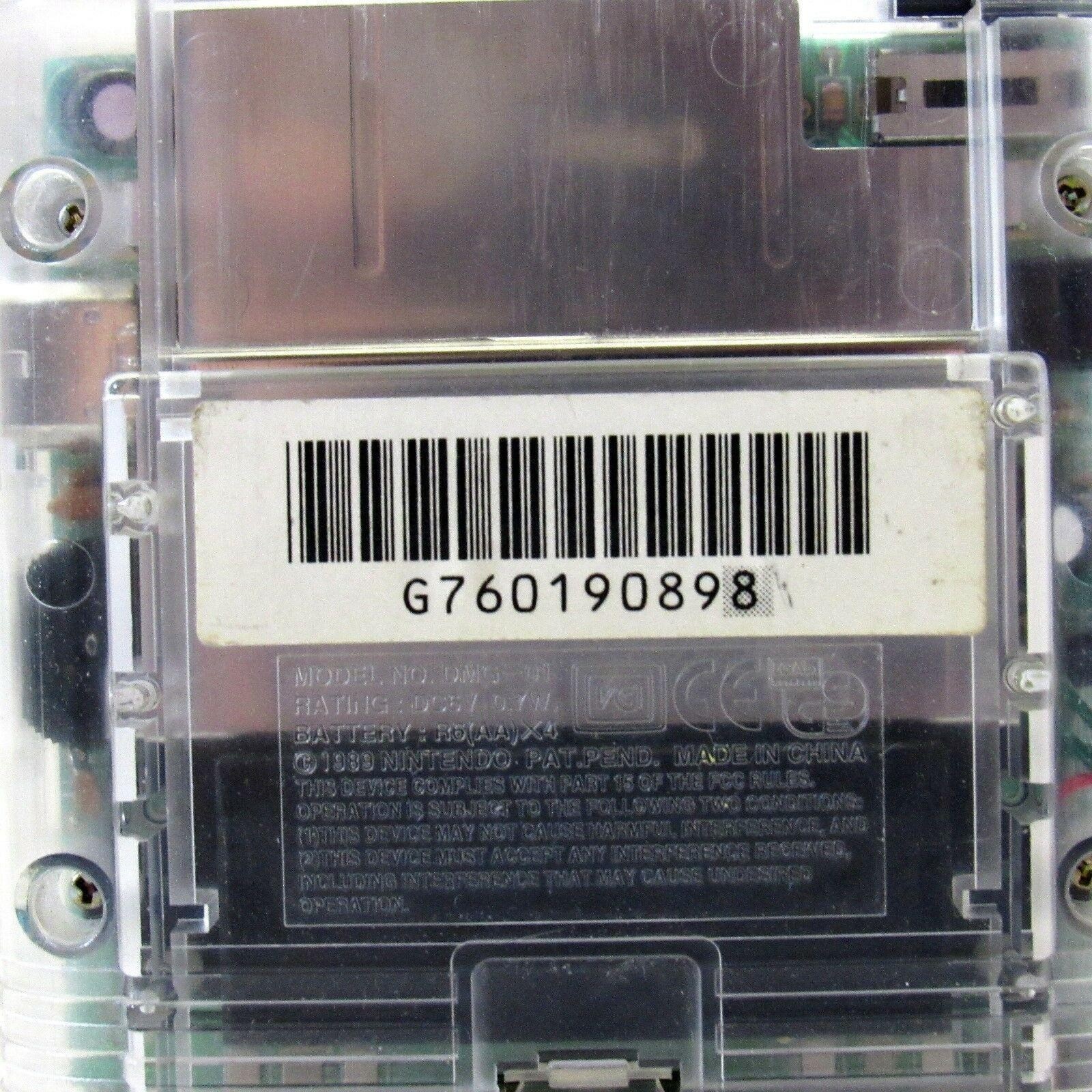 Nintendo Game Boy DMG-01 Clear Original Retail Store Plastic Case Serial Match