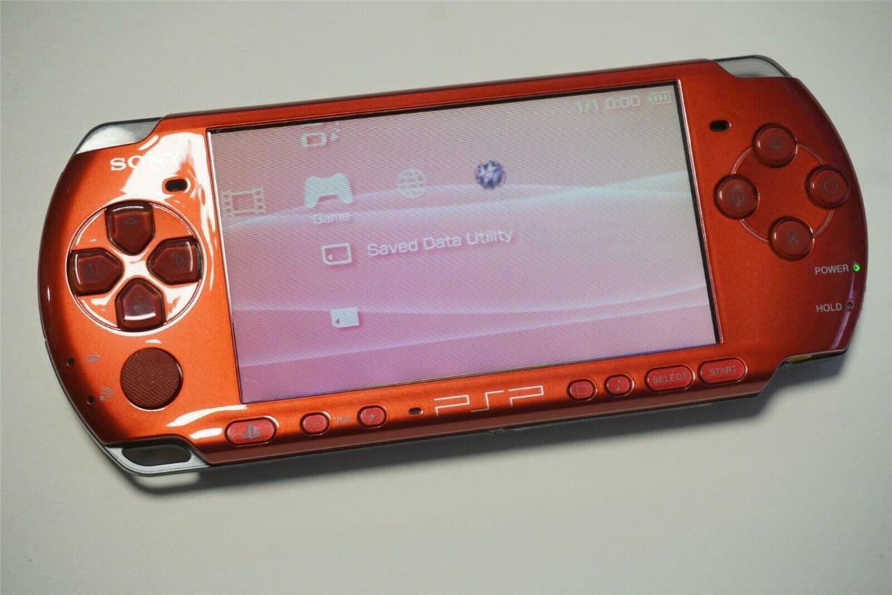 PSP-3000 console red v-good cond international PlayStation Portable system