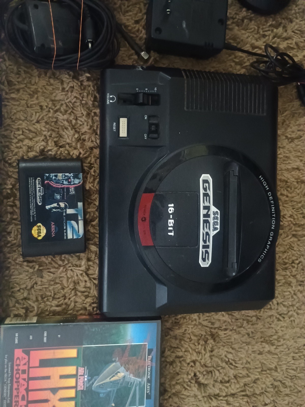 Sega Genesis Model 1 System Console with 2 Controllers + 8 Games Tested/Working