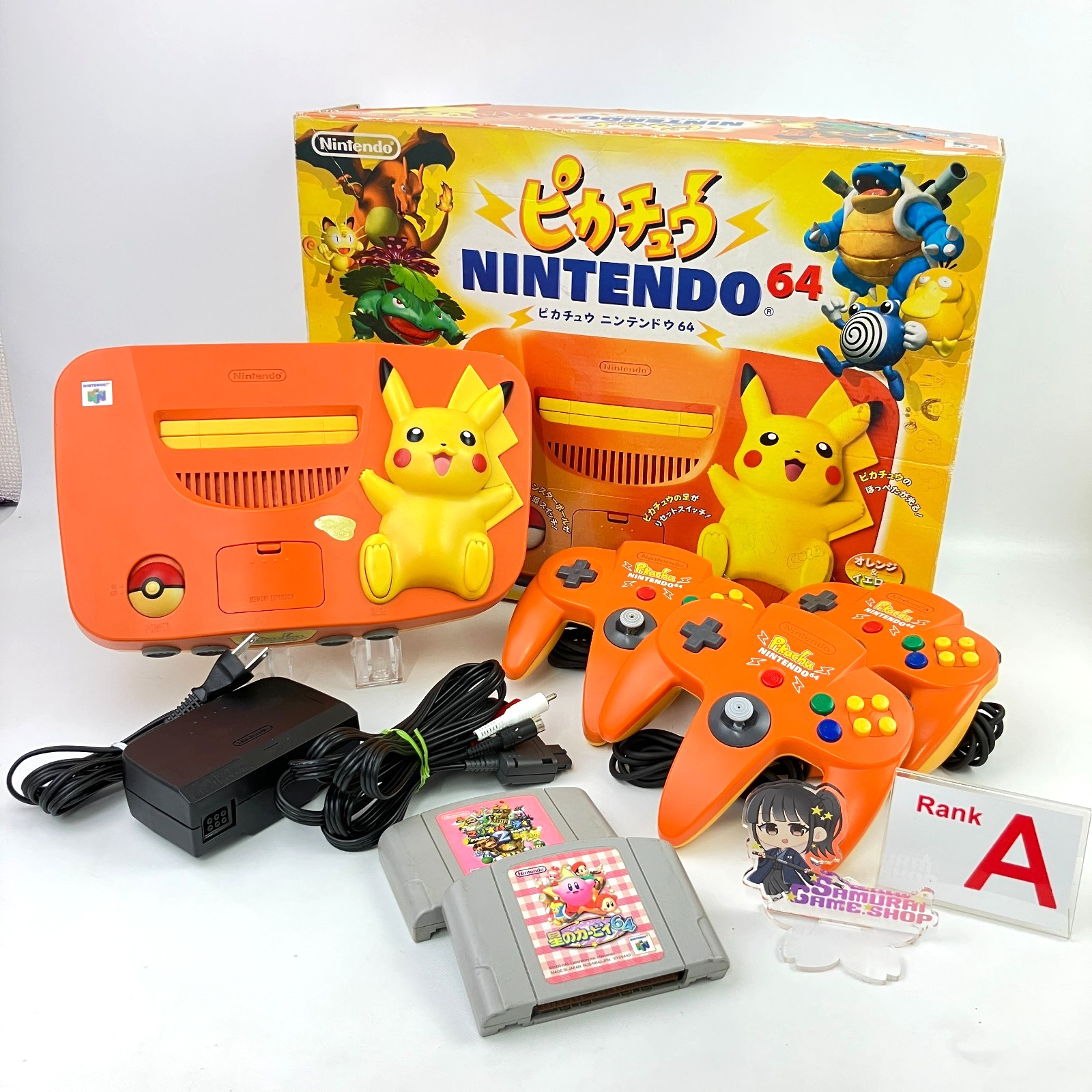 Nintendo 64 Pokémon Pikachu Orange & Yellow Console Region Japan Locked Works