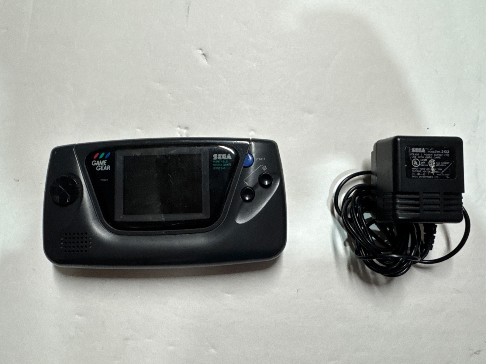 SEGA Game Gear Handheld System – Black – With Power Adapter – For Parts Only