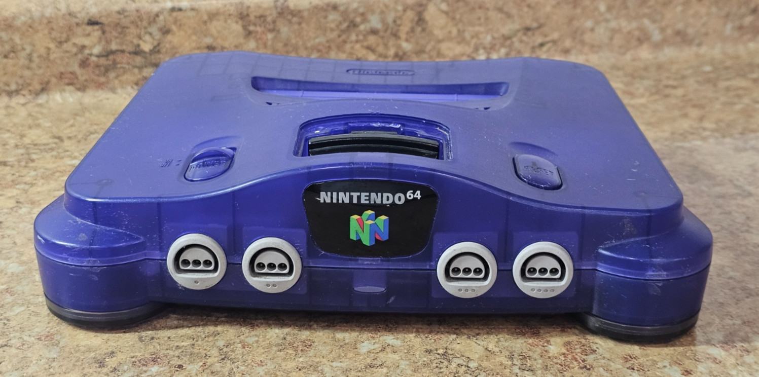 Nintendo 64 N64 NUS-001 USA Funtastic Grape Purple Console ONLY Tested + Working