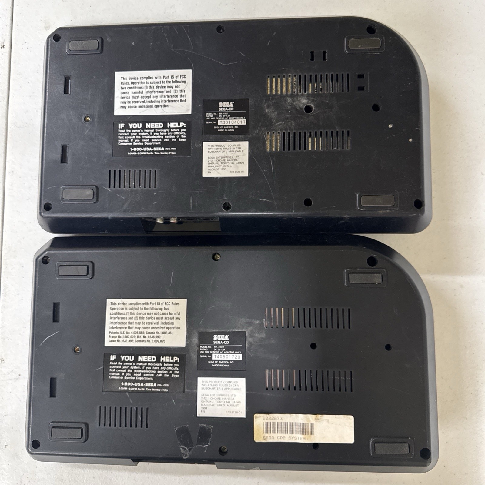Sega CD Model 2 Genesis Model 2 Console for Parts/Repair Lot Of 2