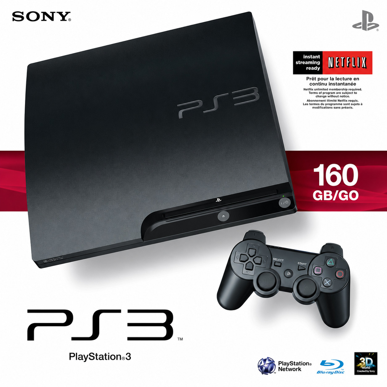 Sony PlayStation 3 PS3 Slim 160GB Console Controller HDMI 1 year warranty