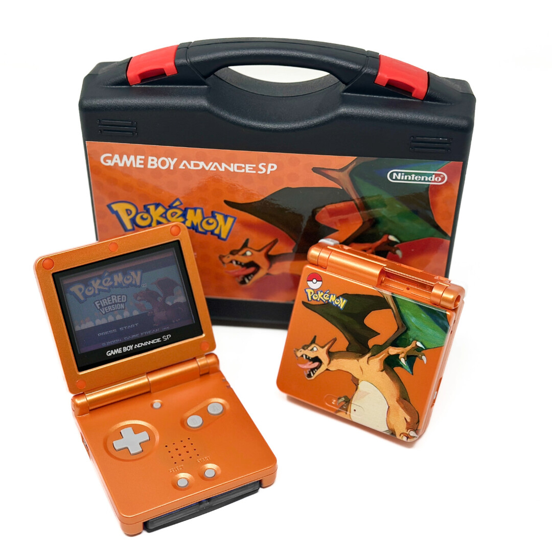 Nintendo Game Boy Advance SP System GBA SP AGS 001 LCD POKEMON UV CHARIZARD