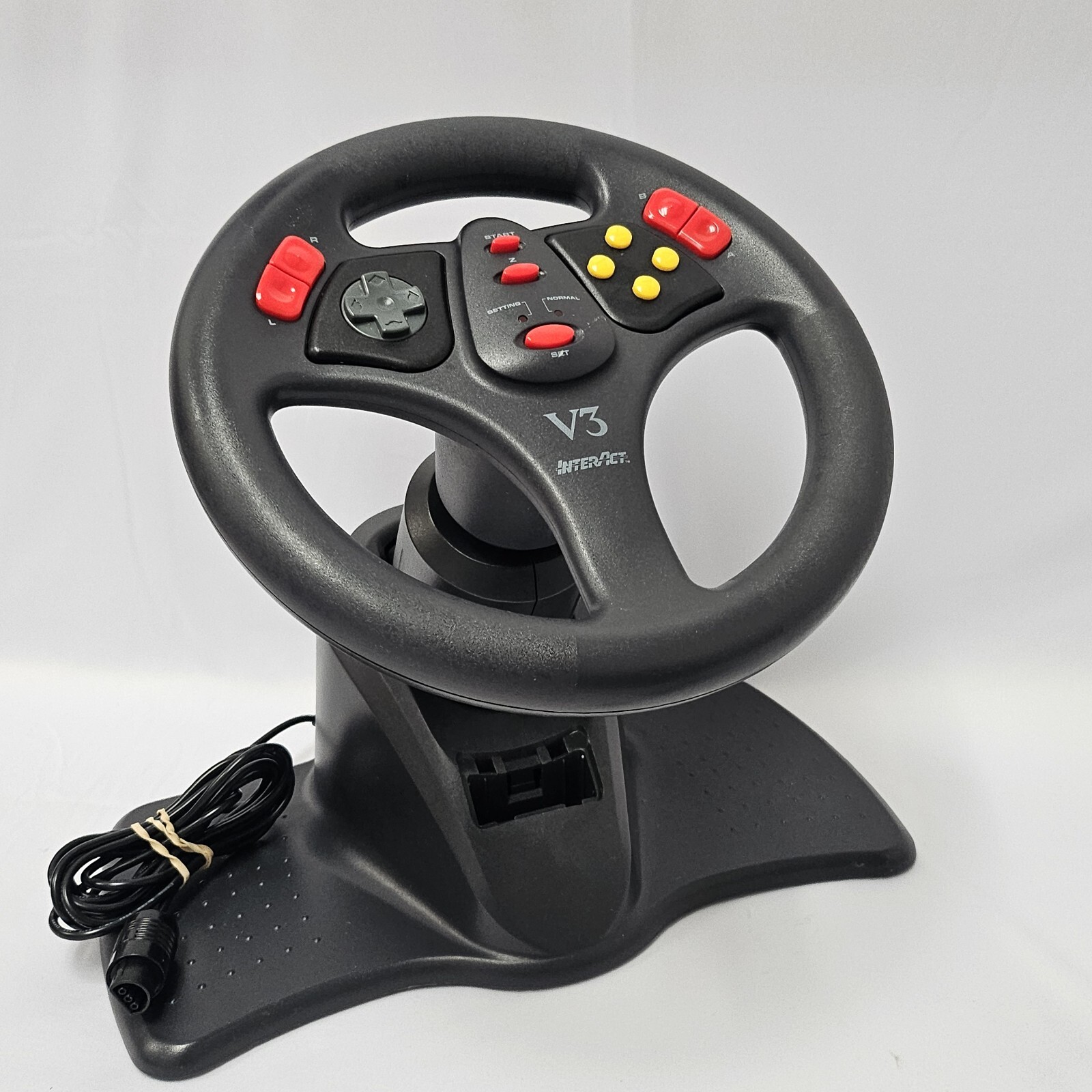 V3 Interact Racing Wheel LOT OF 2 – SET for PlayStation PS1 PS2 N64 W/ Dongle 2