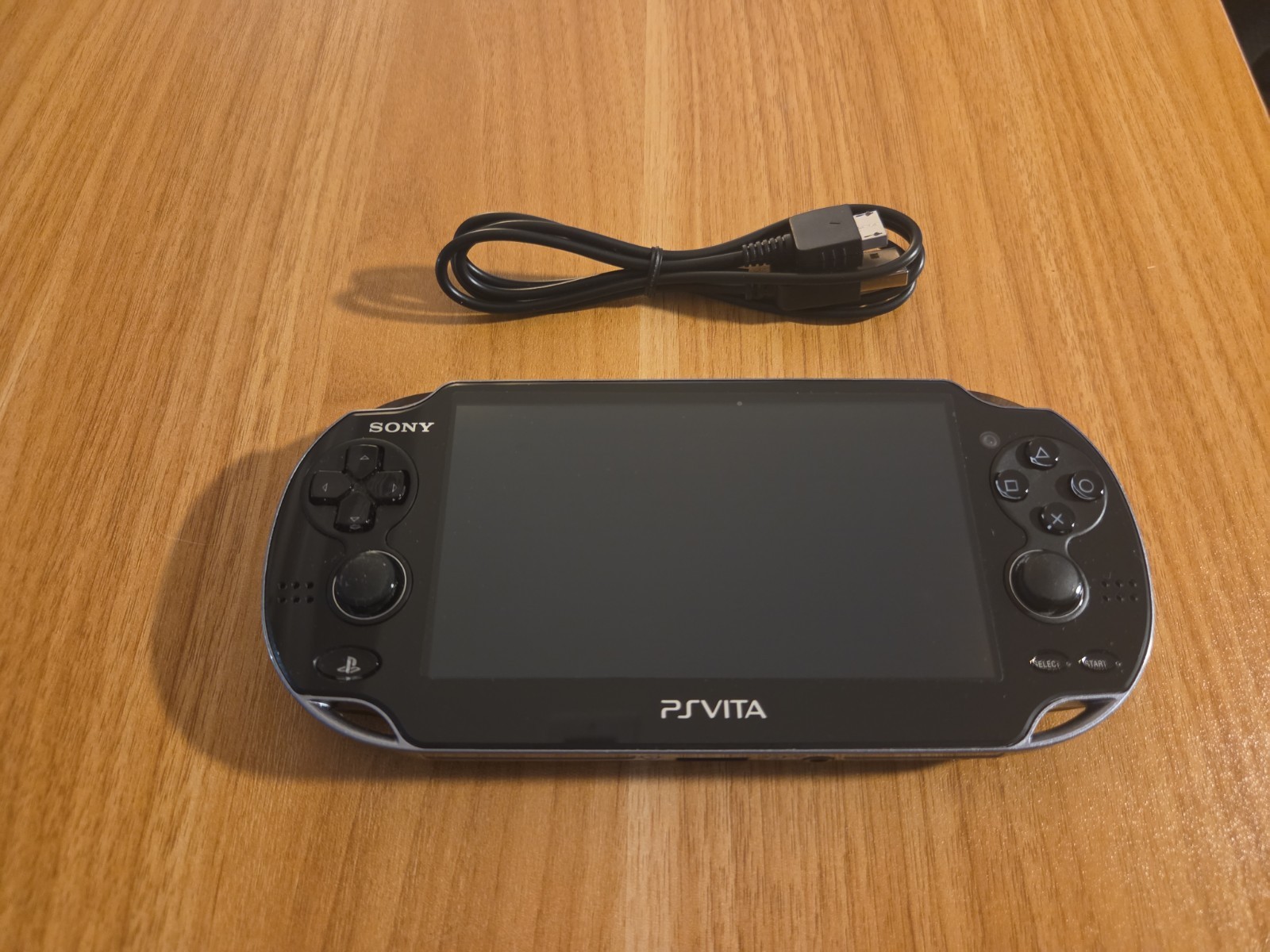 Sony Ps Vita PCH-1100 Crystal Black Model Console And Charger TESTED